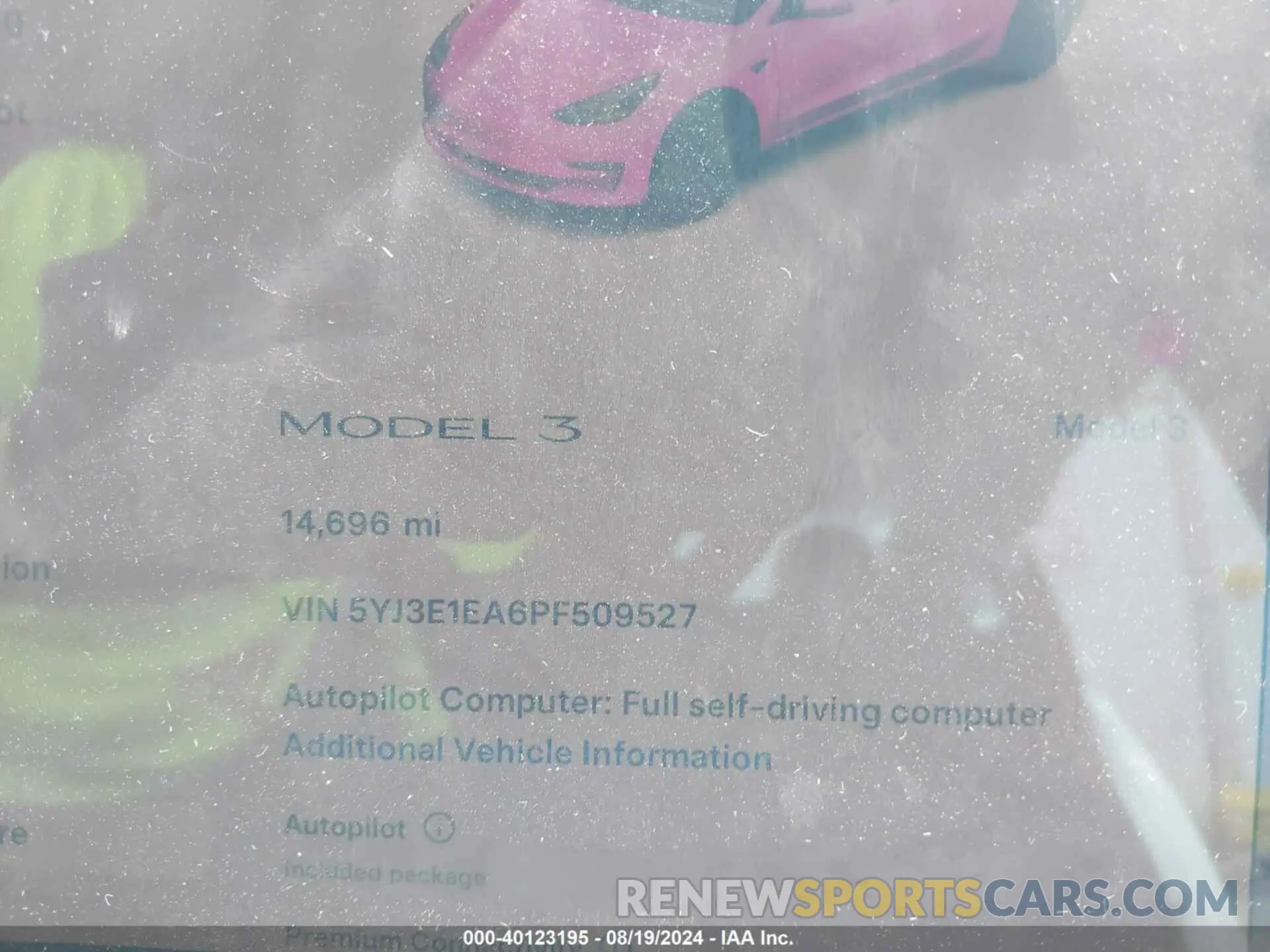 15 Photograph of a damaged car 5YJ3E1EA6PF509527 TESLA MODEL 3 2023