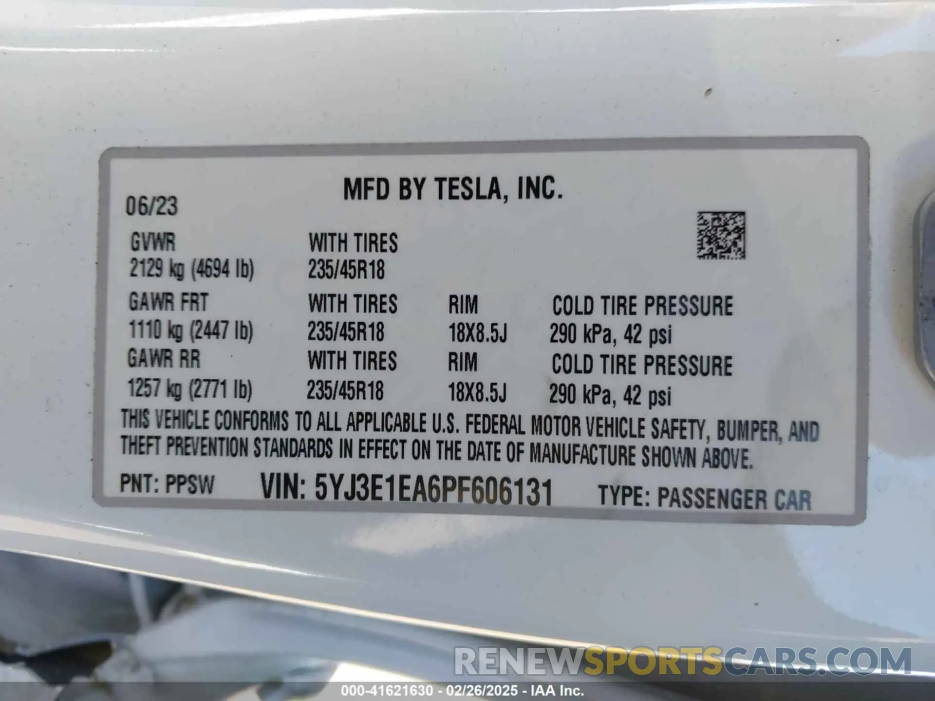 9 Фотография поврежденного автомобиля 5YJ3E1EA6PF606131 TESLA MODEL 3 2023