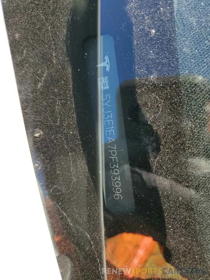 12 Photograph of a damaged car 5YJ3E1EA7PF393996 TESLA MODEL 3 2023