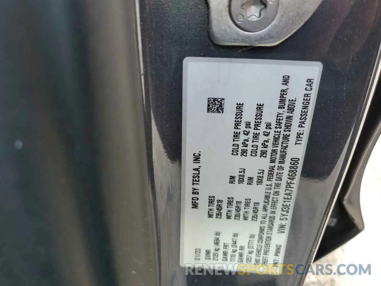 13 Photograph of a damaged car 5YJ3E1EA7PF468860 TESLA MODEL 3 2023