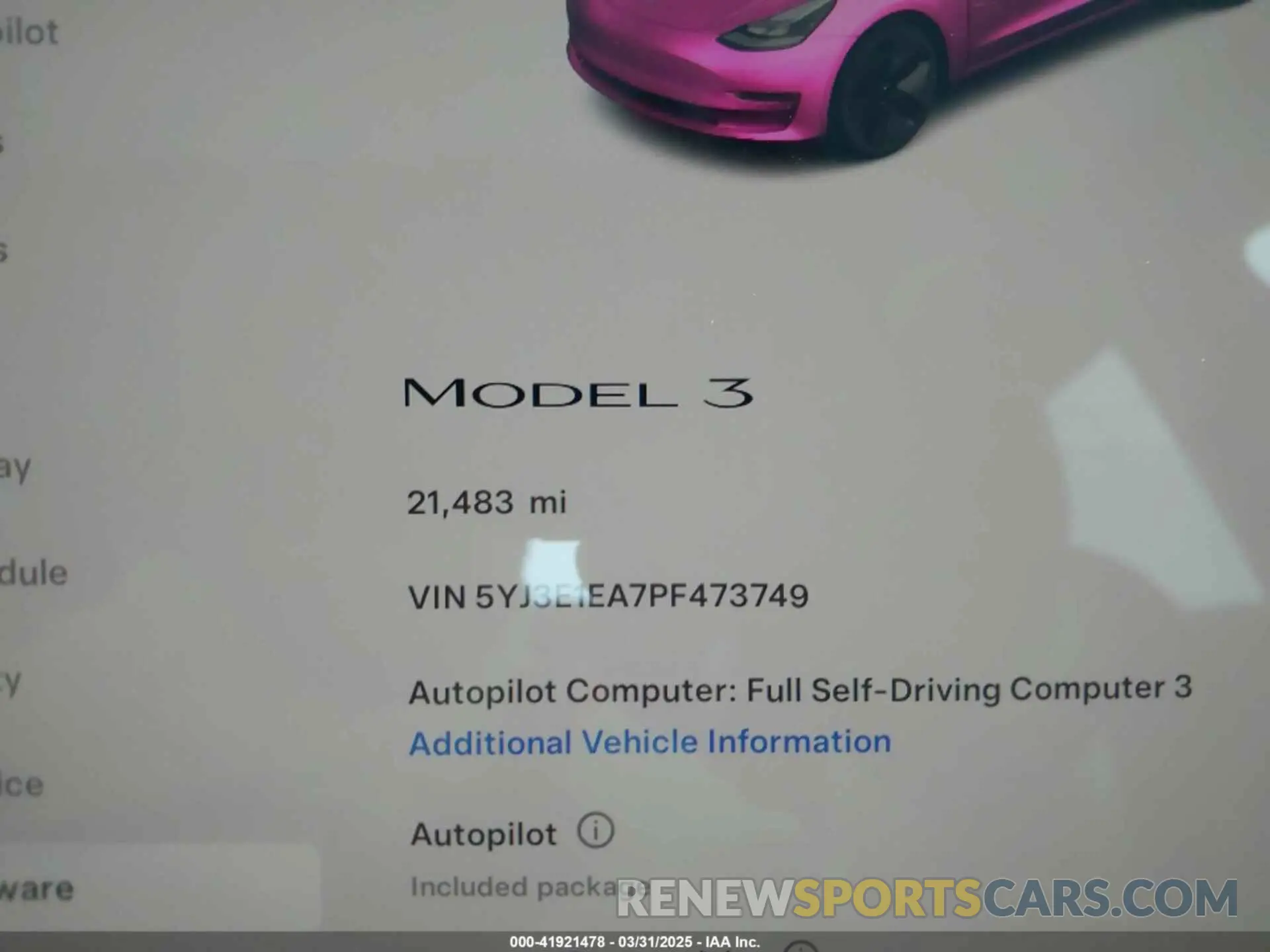 14 Фотография поврежденного автомобиля 5YJ3E1EA7PF473749 TESLA MODEL 3 2023