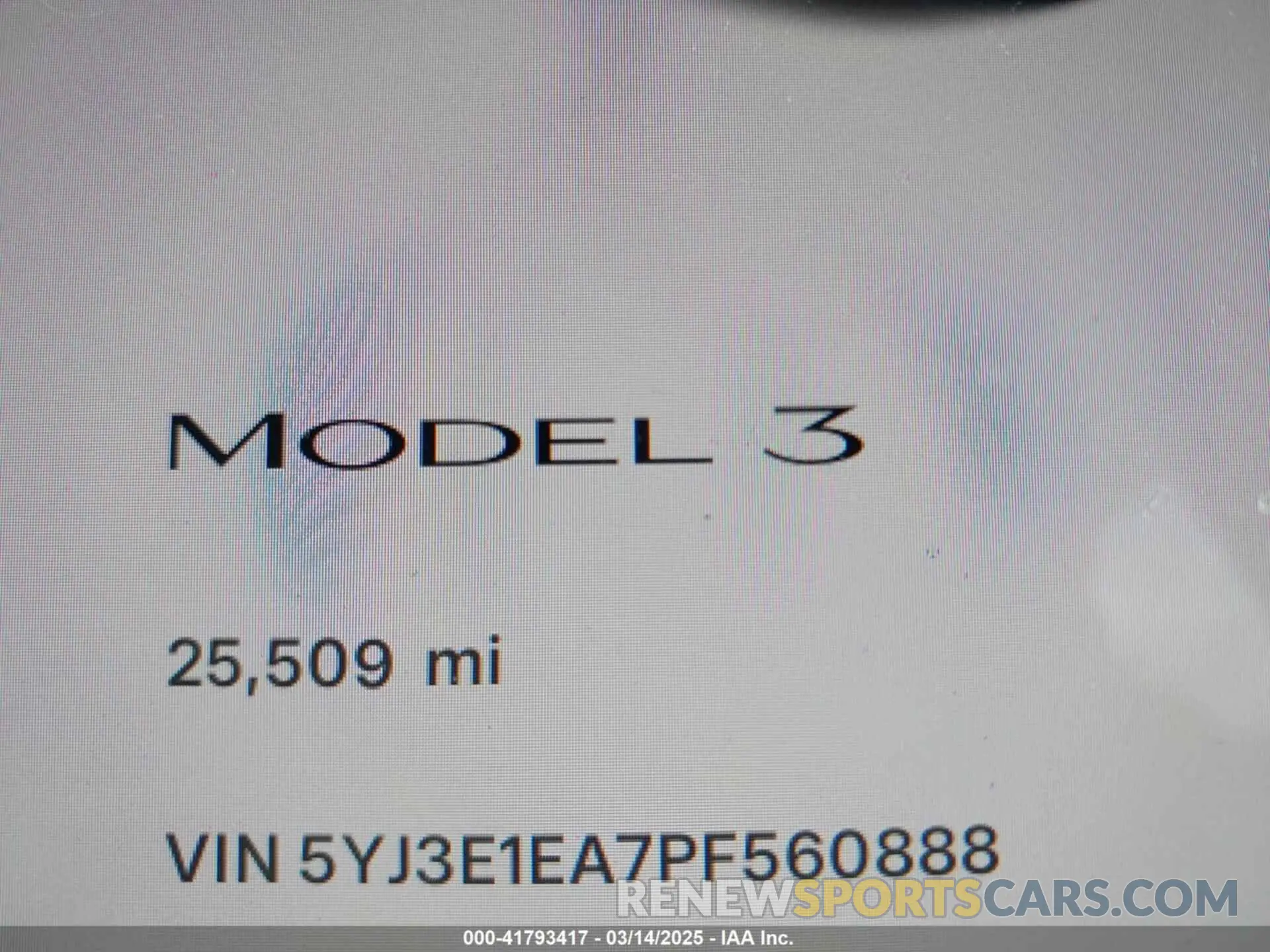 7 Photograph of a damaged car 5YJ3E1EA7PF560888 TESLA MODEL 3 2023