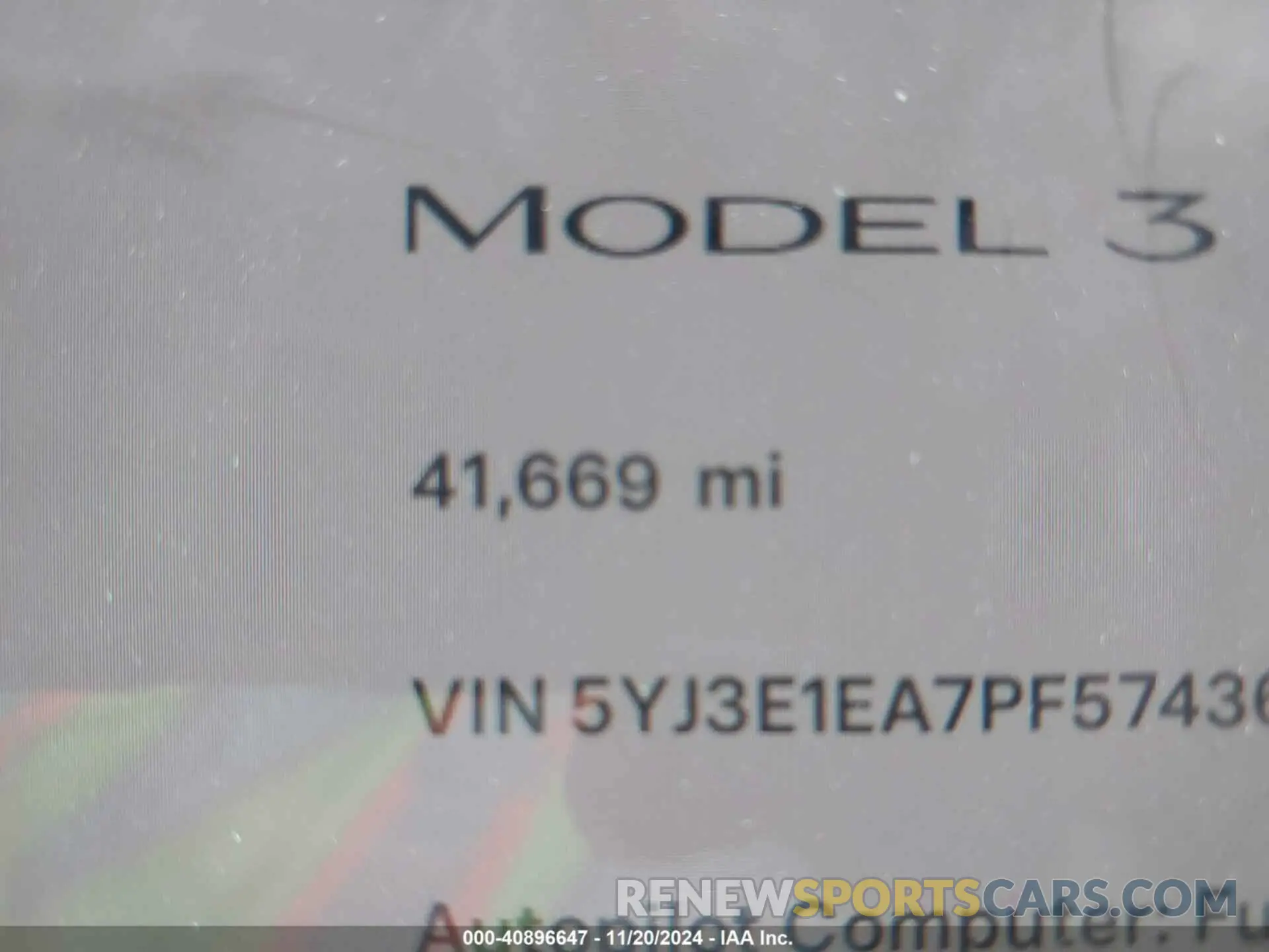 14 Photograph of a damaged car 5YJ3E1EA7PF574368 TESLA MODEL 3 2023