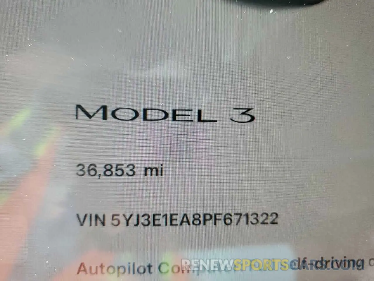 9 Photograph of a damaged car 5YJ3E1EA8PF671322 TESLA MODEL 3 2023