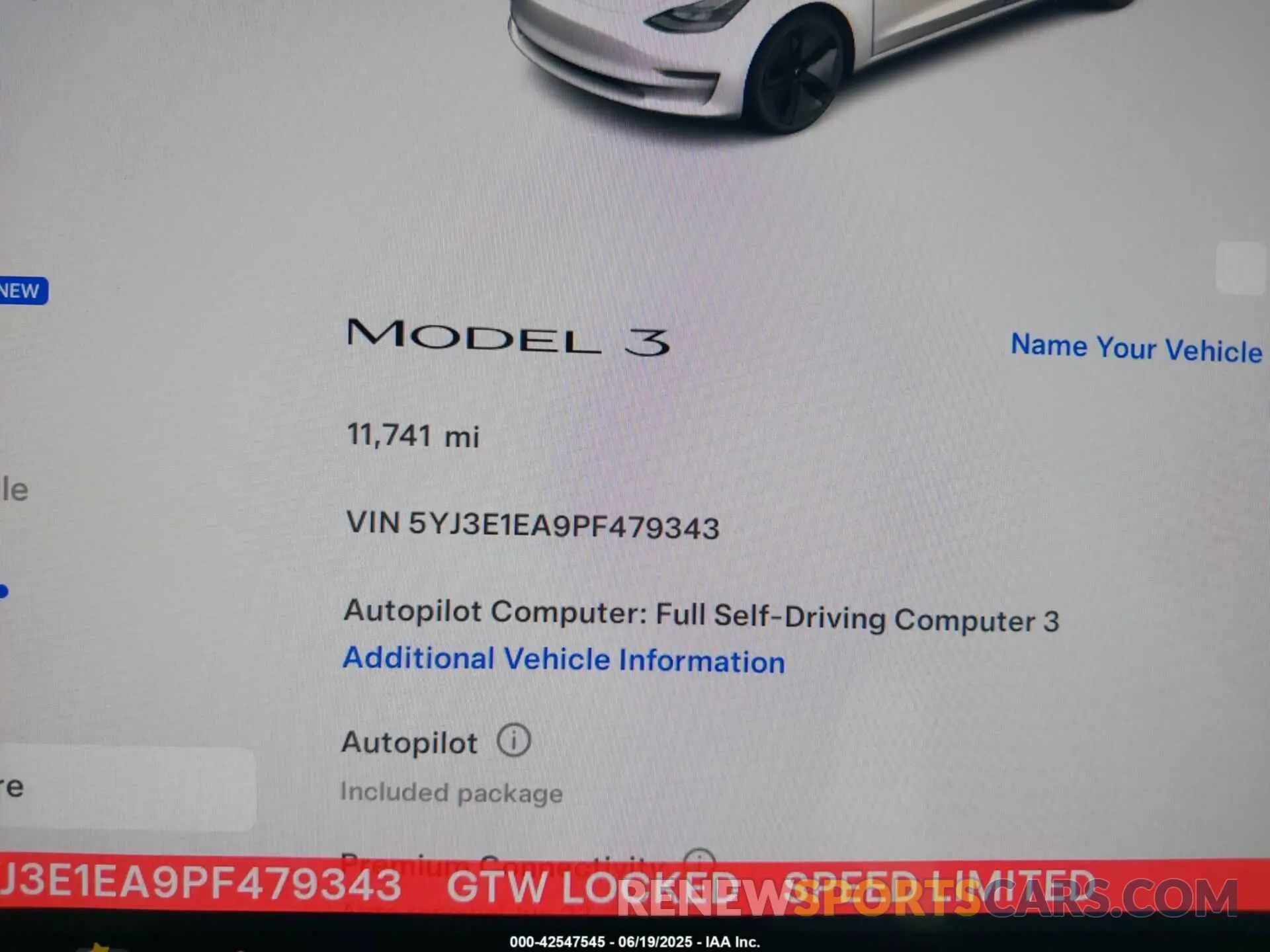 14 Photograph of a damaged car 5YJ3E1EA9PF479343 TESLA MODEL 3 2023