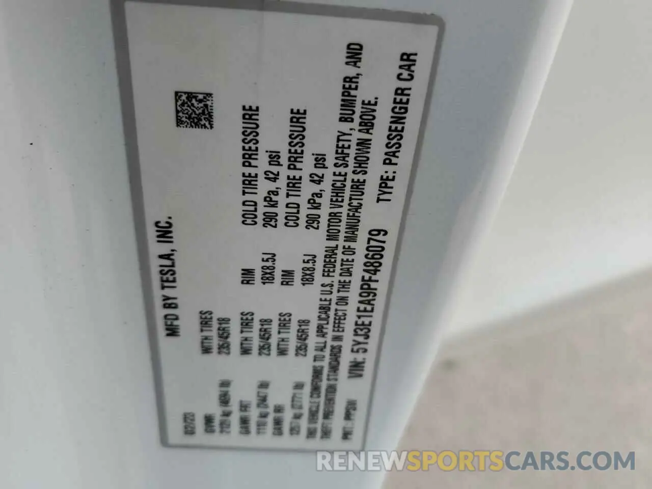 13 Photograph of a damaged car 5YJ3E1EA9PF486079 TESLA MODEL 3 2023