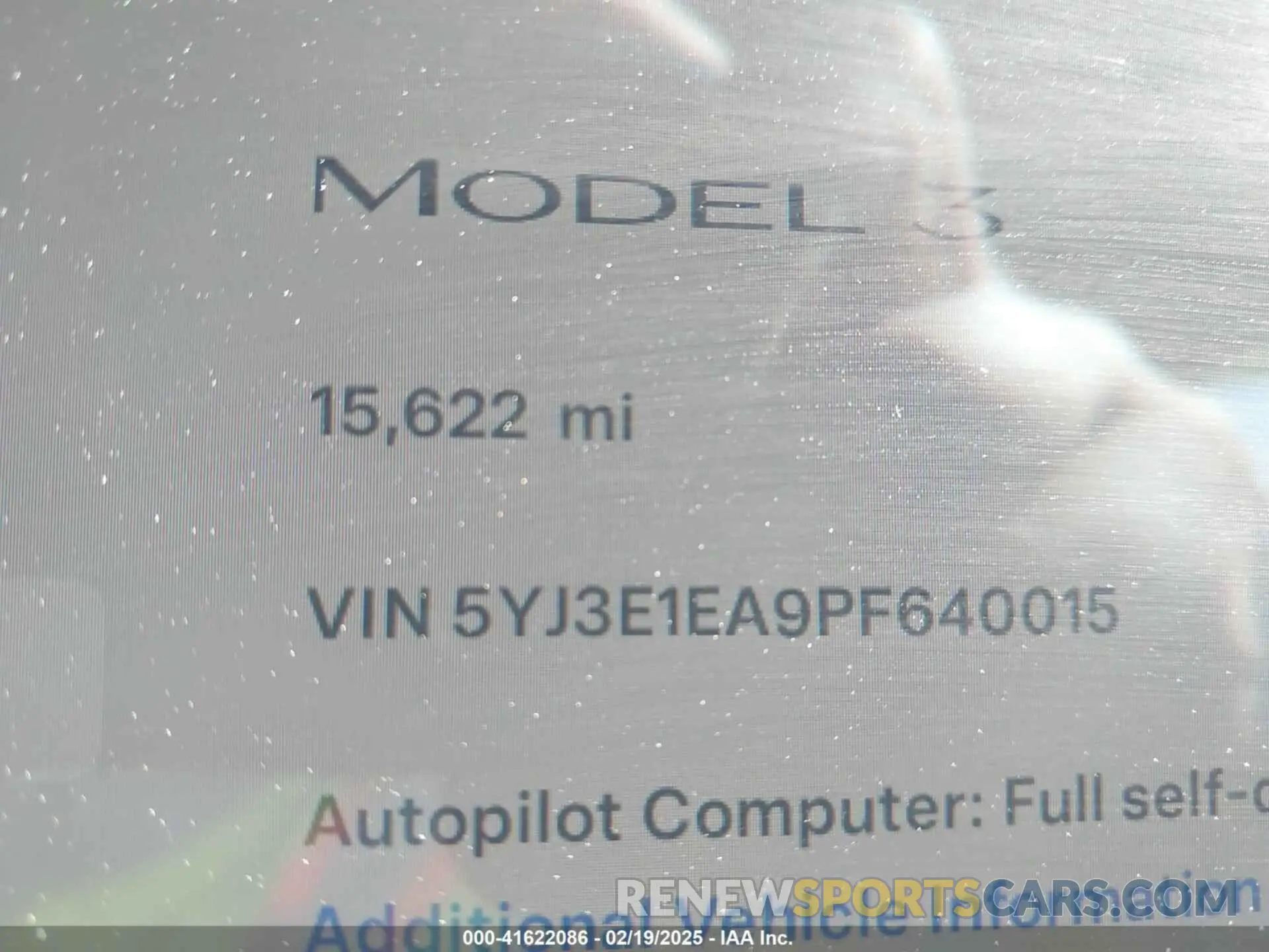 15 Фотография поврежденного автомобиля 5YJ3E1EA9PF640015 TESLA MODEL 3 2023