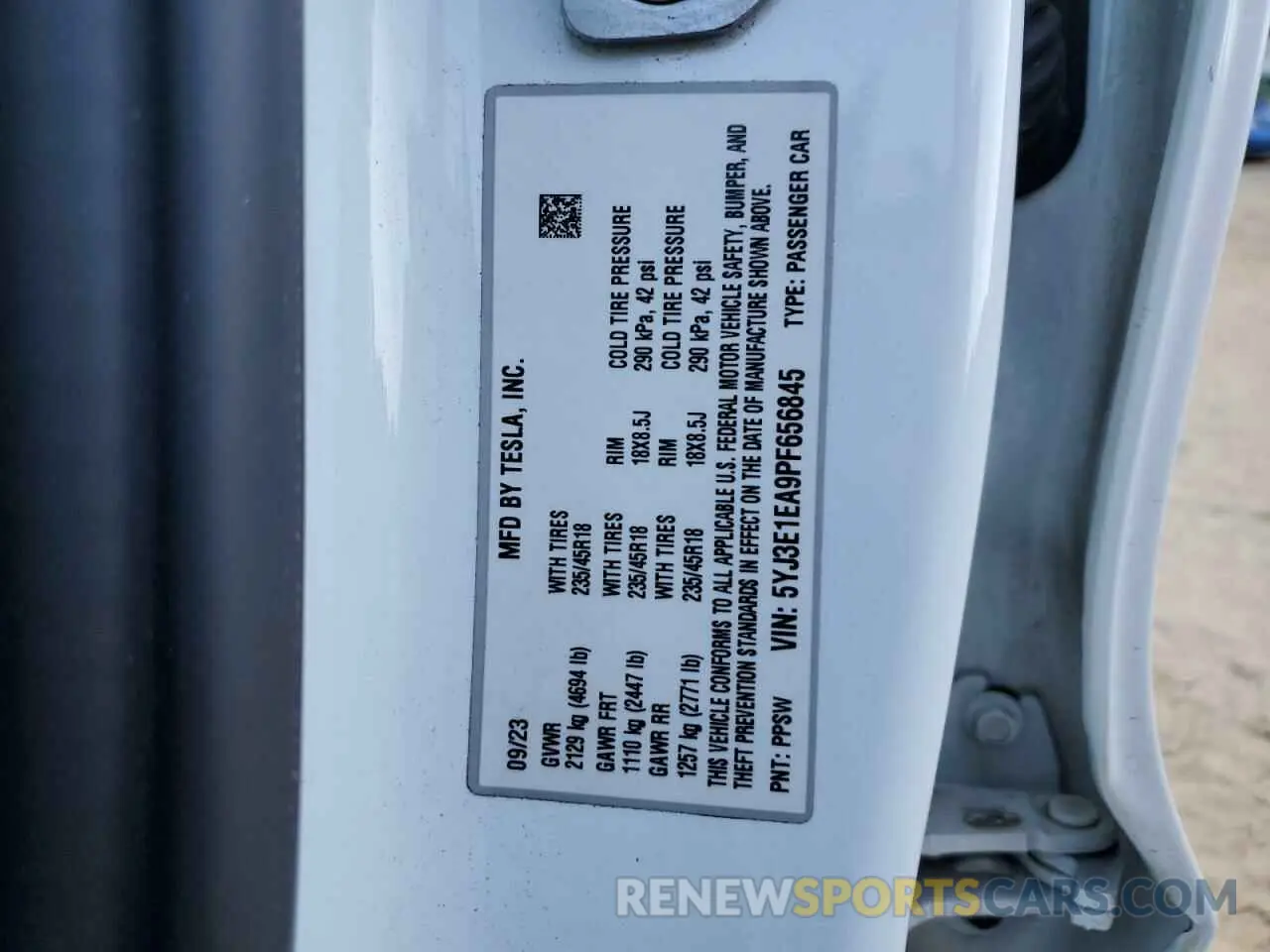 12 Photograph of a damaged car 5YJ3E1EA9PF656845 TESLA MODEL 3 2023