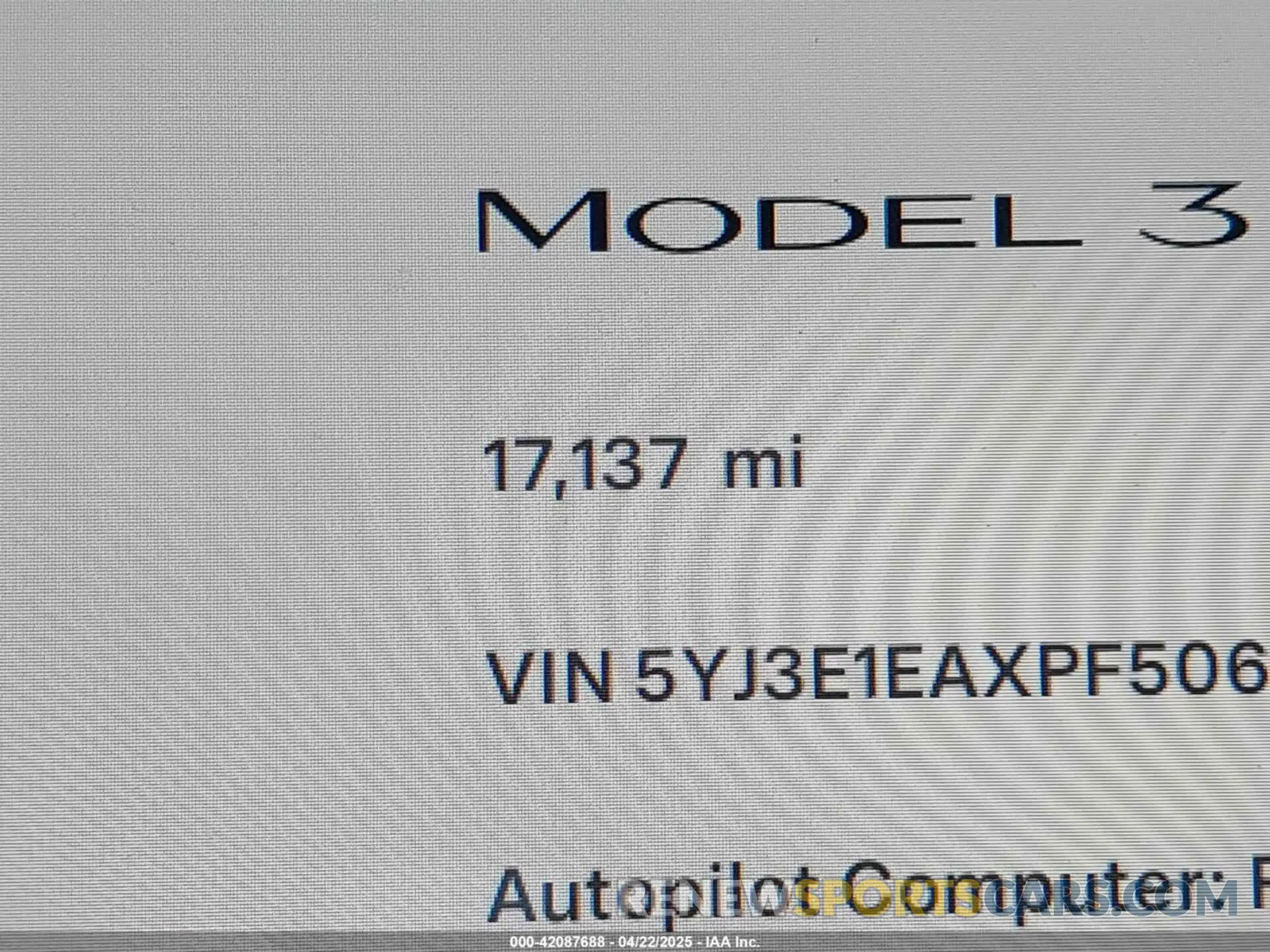 15 Photograph of a damaged car 5YJ3E1EAXPF506310 TESLA MODEL 3 2023