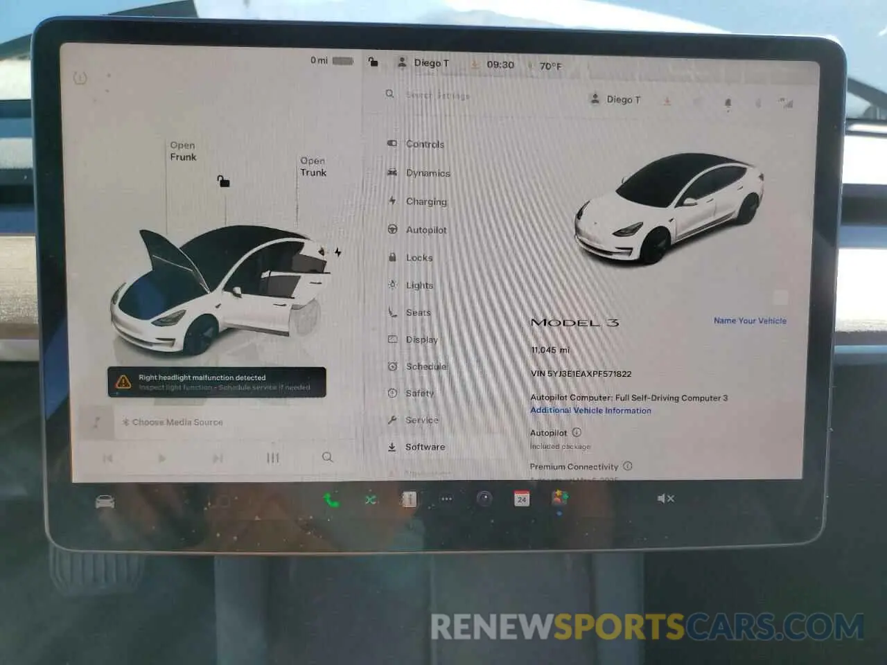 9 Фотография поврежденного автомобиля 5YJ3E1EAXPF571822 TESLA MODEL 3 2023