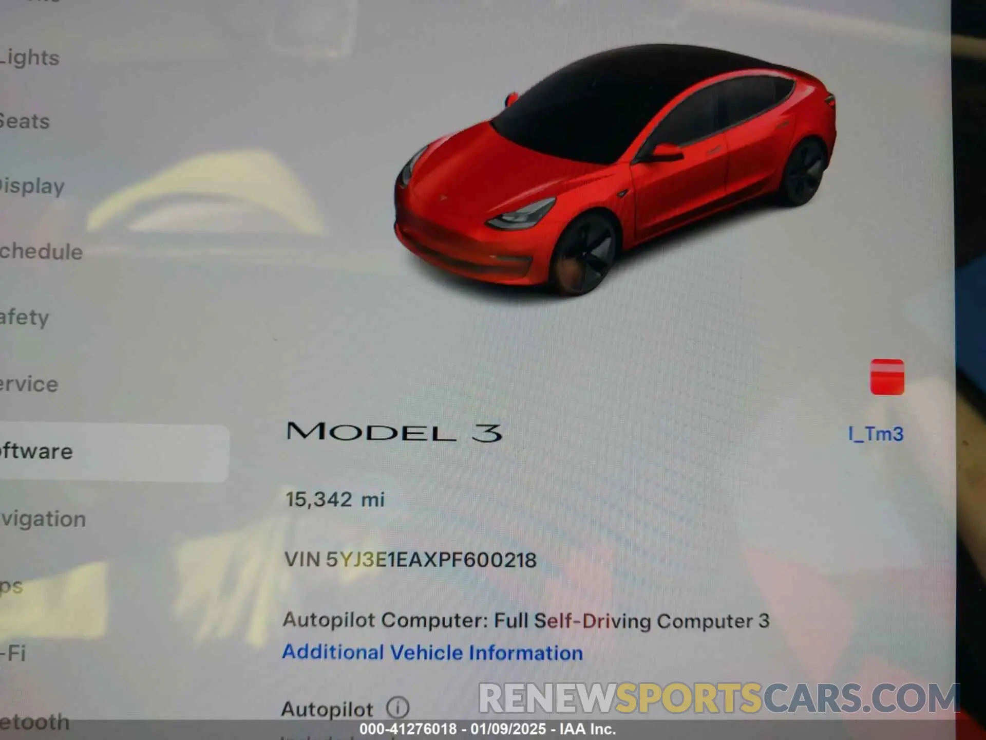 7 Фотография поврежденного автомобиля 5YJ3E1EAXPF600218 TESLA MODEL 3 2023