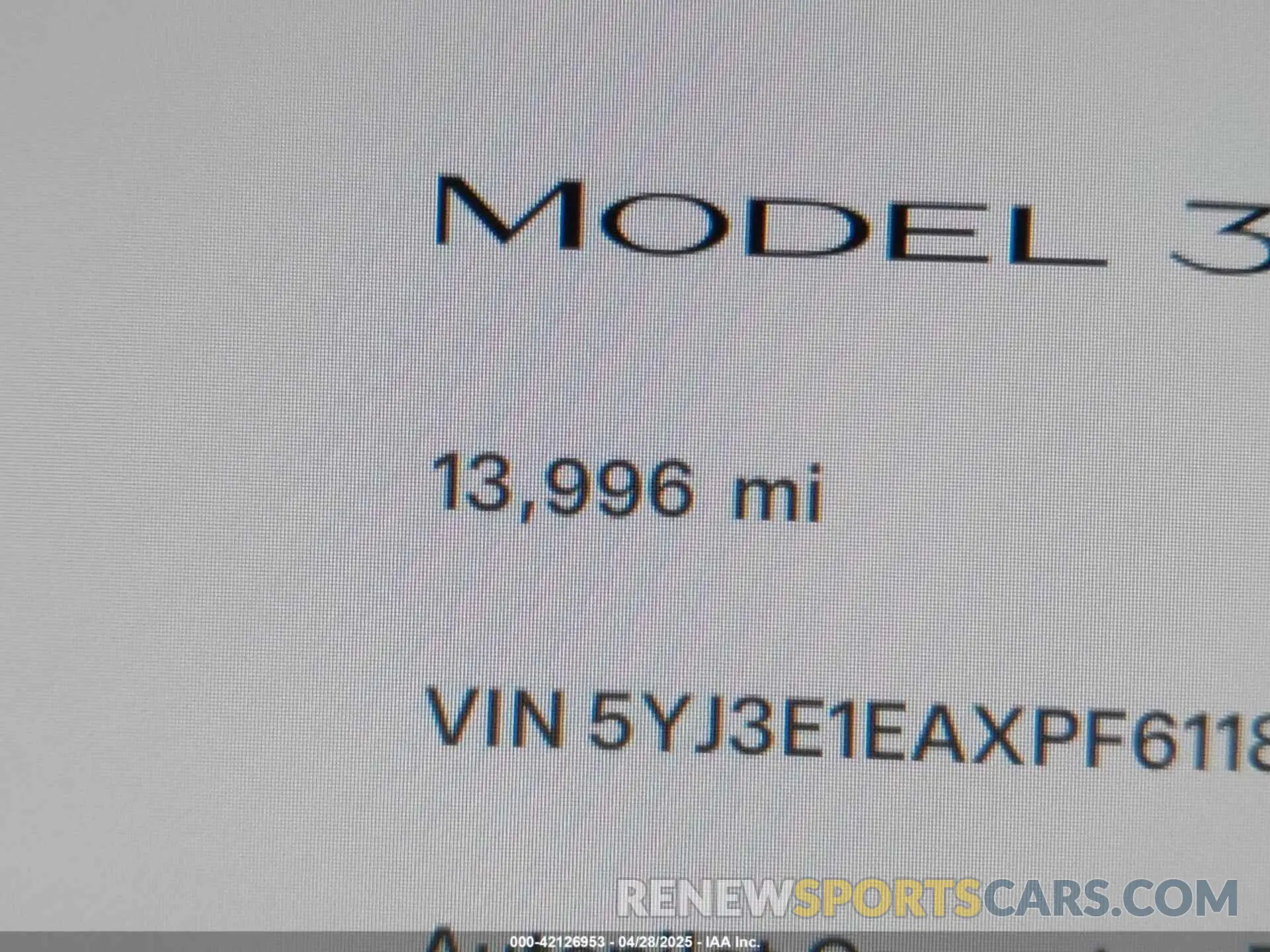 16 Фотография поврежденного автомобиля 5YJ3E1EAXPF611882 TESLA MODEL 3 2023