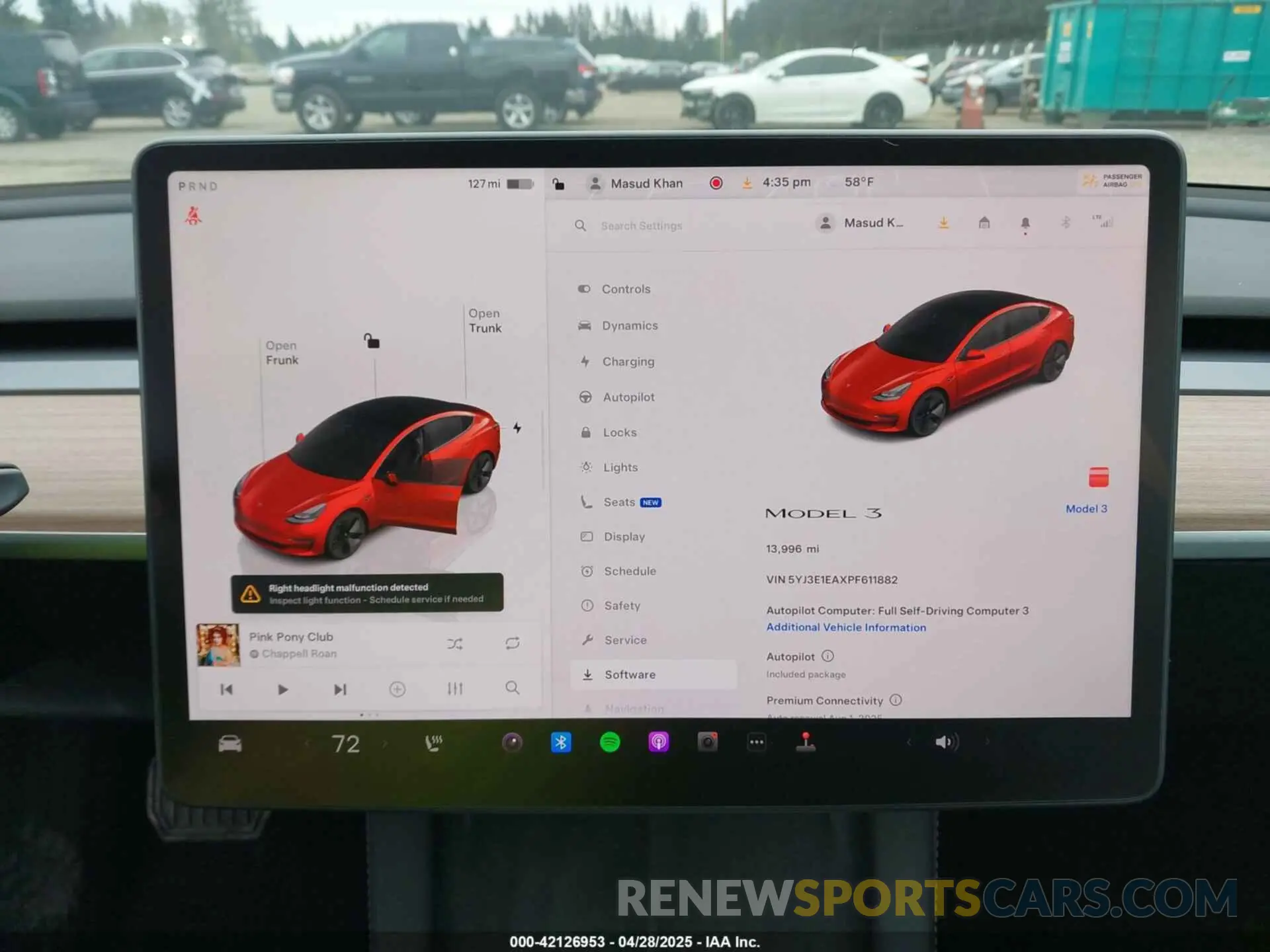 19 Фотография поврежденного автомобиля 5YJ3E1EAXPF611882 TESLA MODEL 3 2023