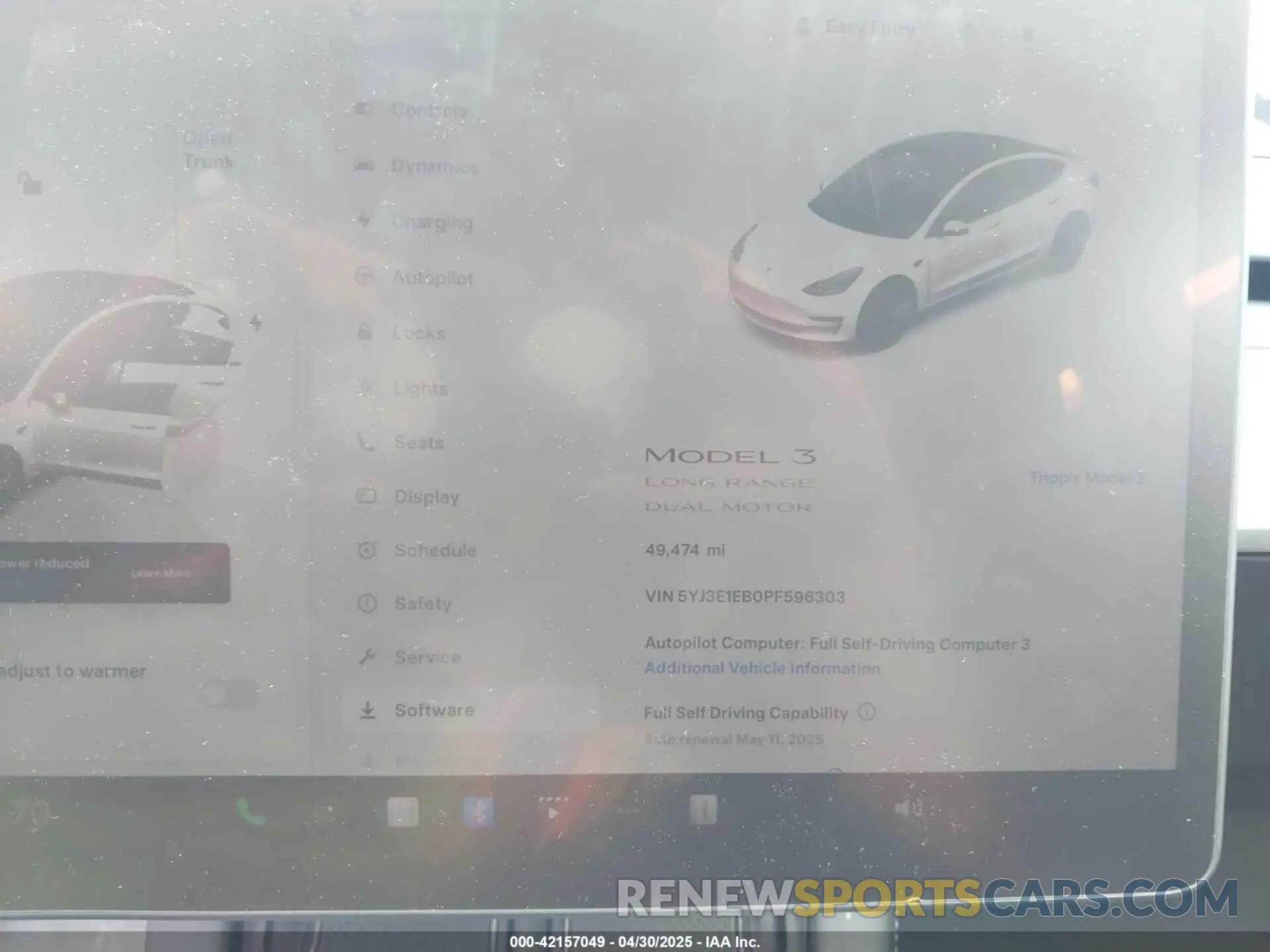 7 Фотография поврежденного автомобиля 5YJ3E1EB0PF596303 TESLA MODEL 3 2023