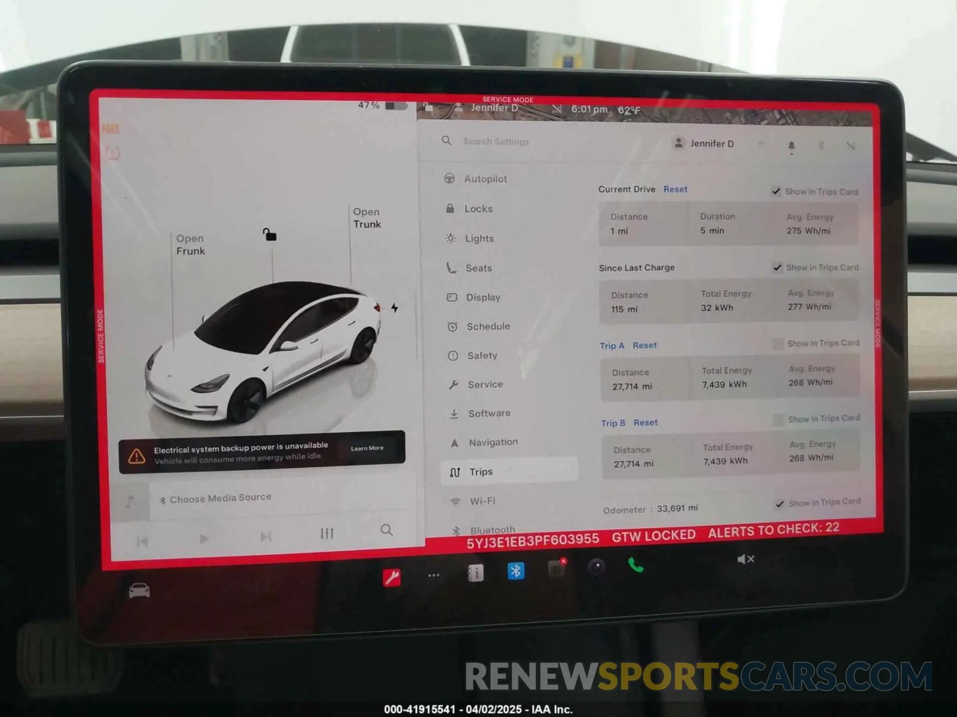 7 Photograph of a damaged car 5YJ3E1EB3PF603955 TESLA MODEL 3 2023