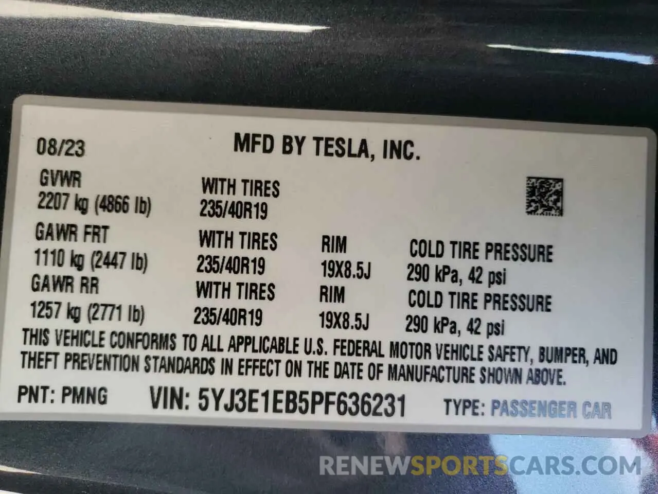 13 Photograph of a damaged car 5YJ3E1EB5PF636231 TESLA MODEL 3 2023