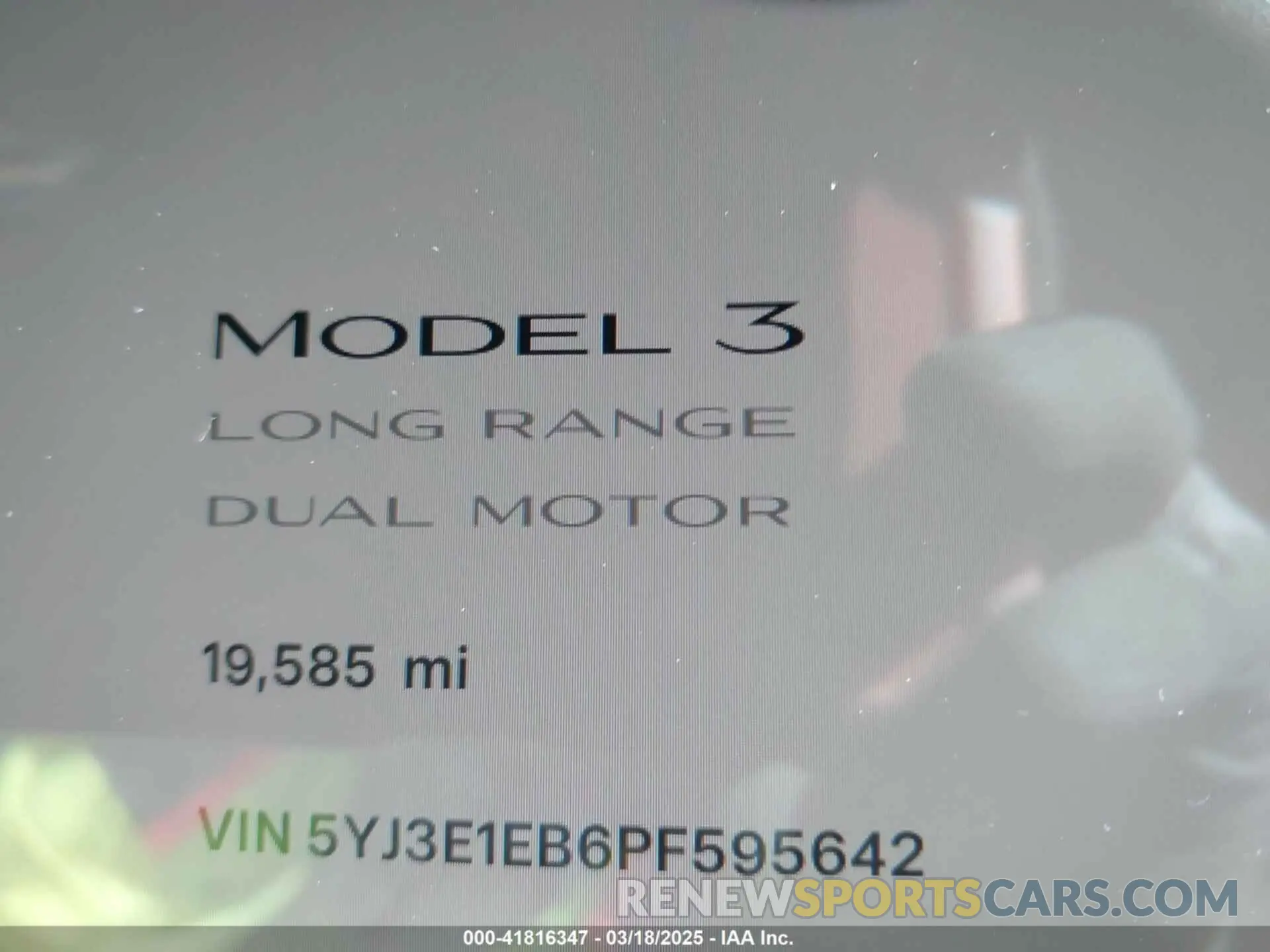 7 Фотография поврежденного автомобиля 5YJ3E1EB6PF595642 TESLA MODEL 3 2023