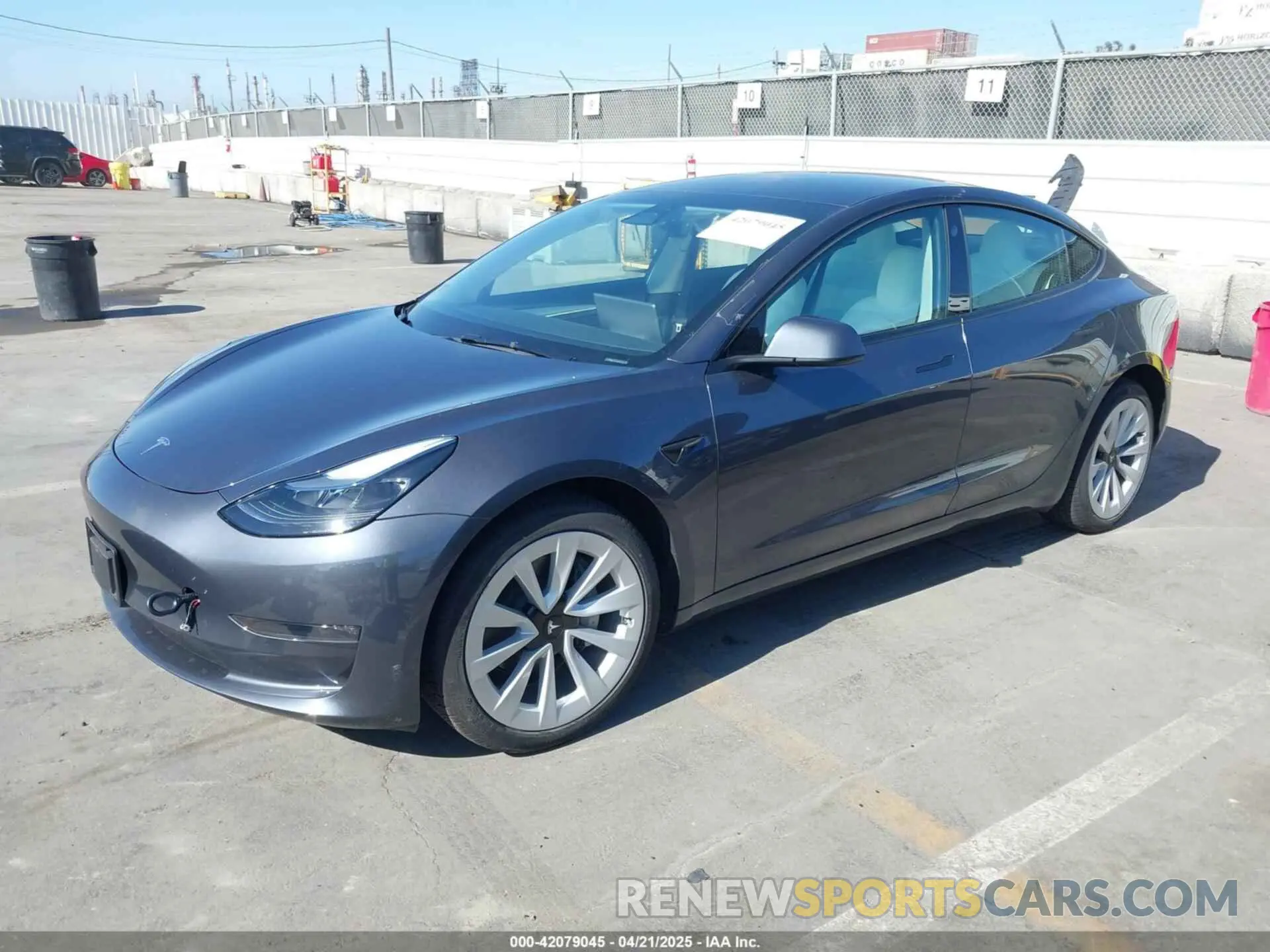 2 Фотография поврежденного автомобиля 5YJ3E1EB7PF704061 TESLA MODEL 3 2023