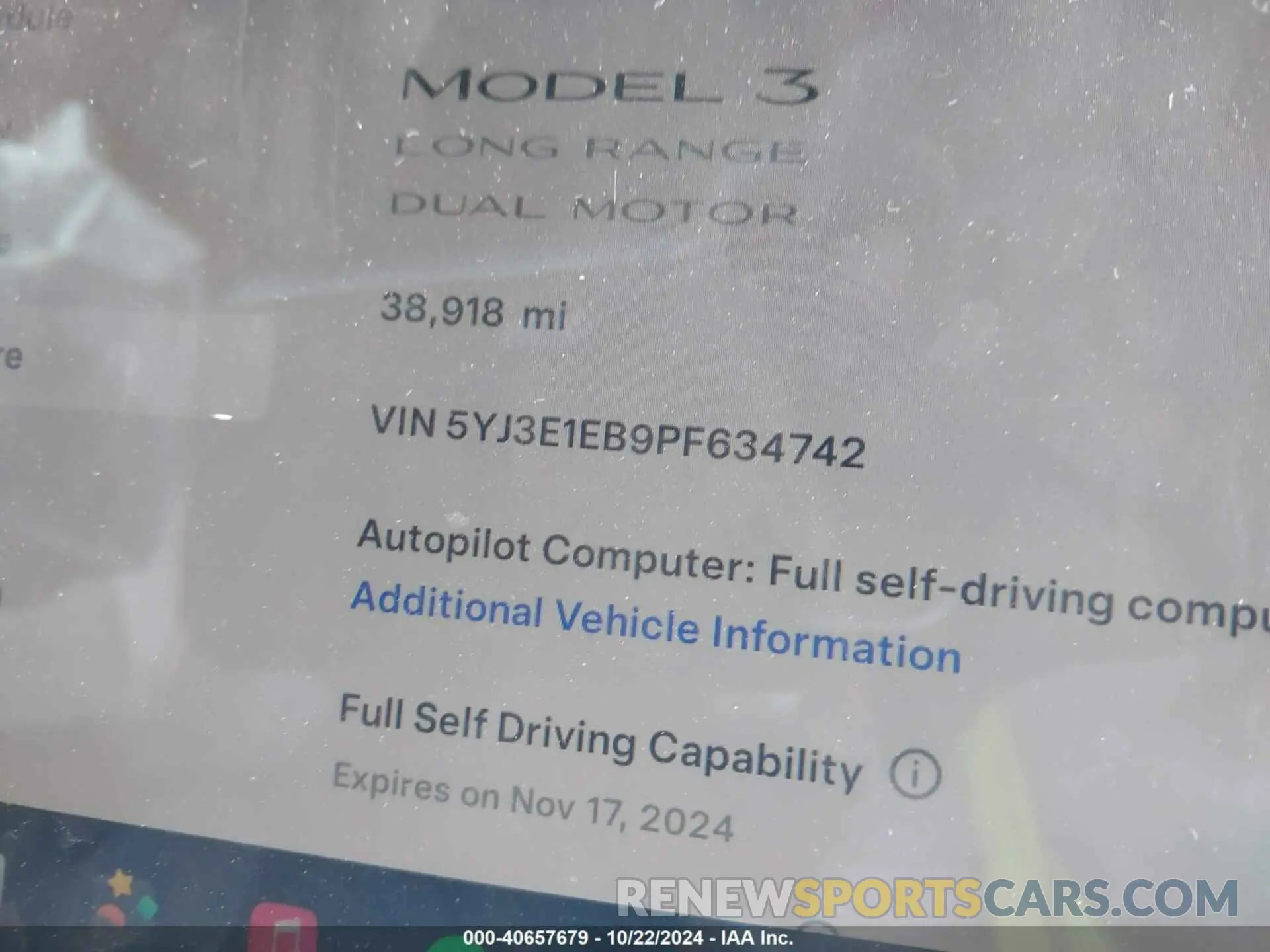 15 Photograph of a damaged car 5YJ3E1EB9PF634742 TESLA MODEL 3 2023