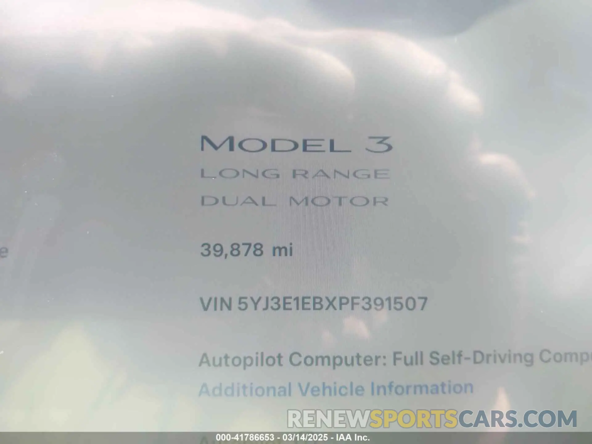 7 Фотография поврежденного автомобиля 5YJ3E1EBXPF391507 TESLA MODEL 3 2023
