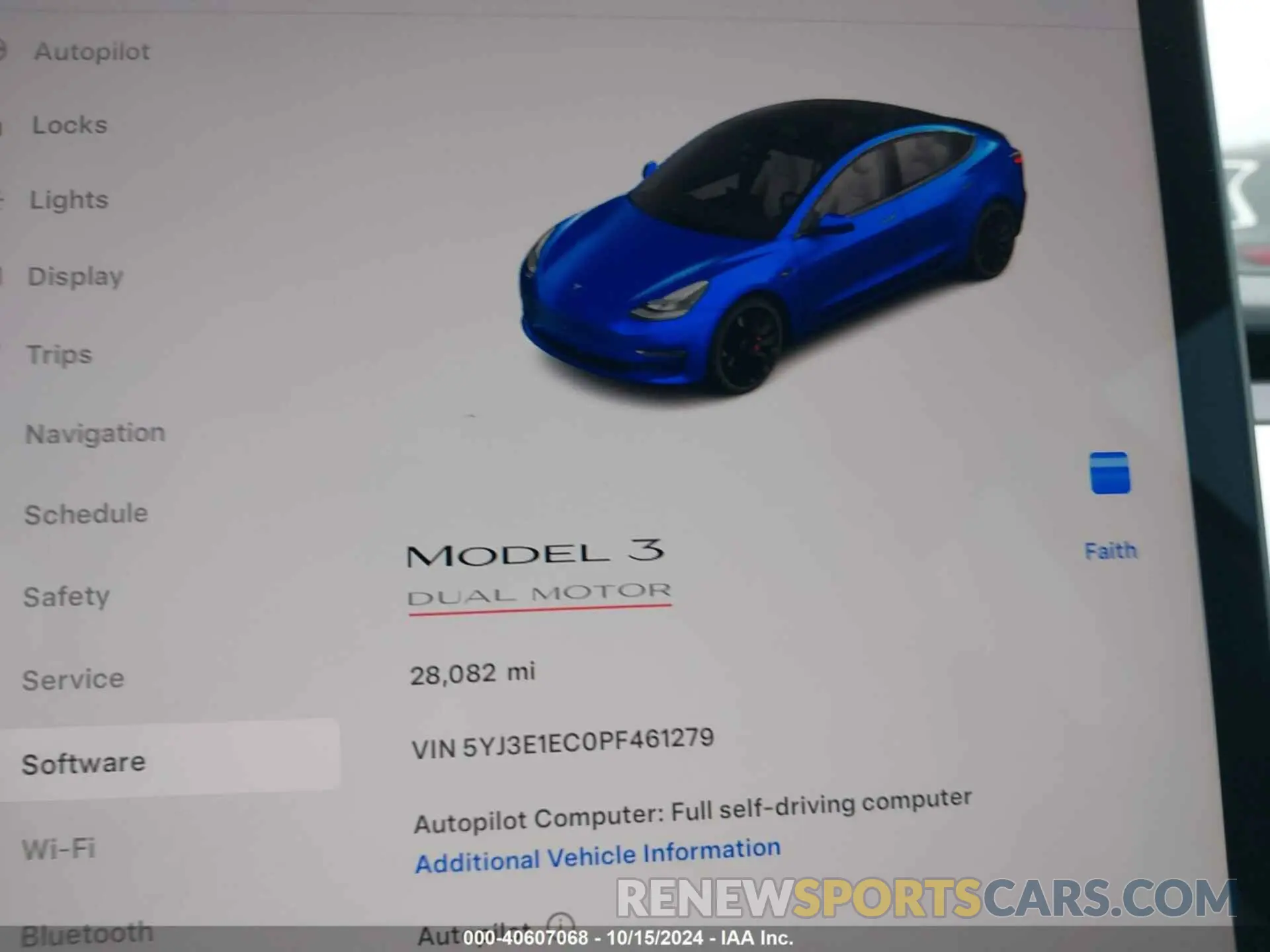 7 Фотография поврежденного автомобиля 5YJ3E1EC0PF461279 TESLA MODEL 3 2023