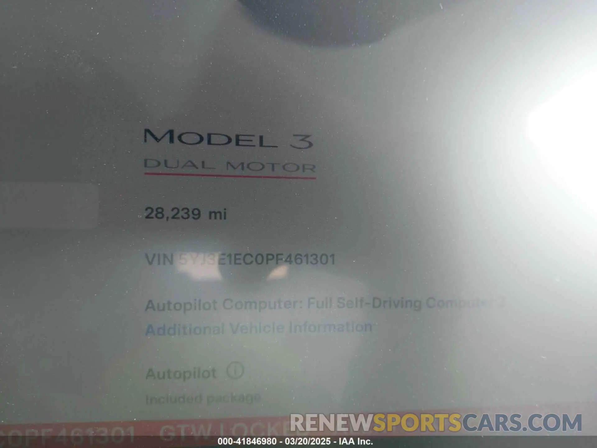 7 Photograph of a damaged car 5YJ3E1EC0PF461301 TESLA MODEL 3 2023