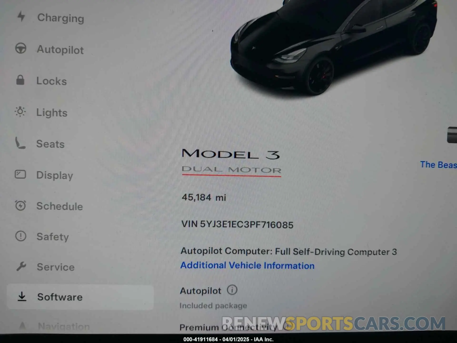 7 Фотография поврежденного автомобиля 5YJ3E1EC3PF716085 TESLA MODEL 3 2023