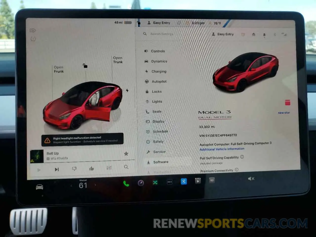 9 Фотография поврежденного автомобиля 5YJ3E1EC4PF649772 TESLA MODEL 3 2023