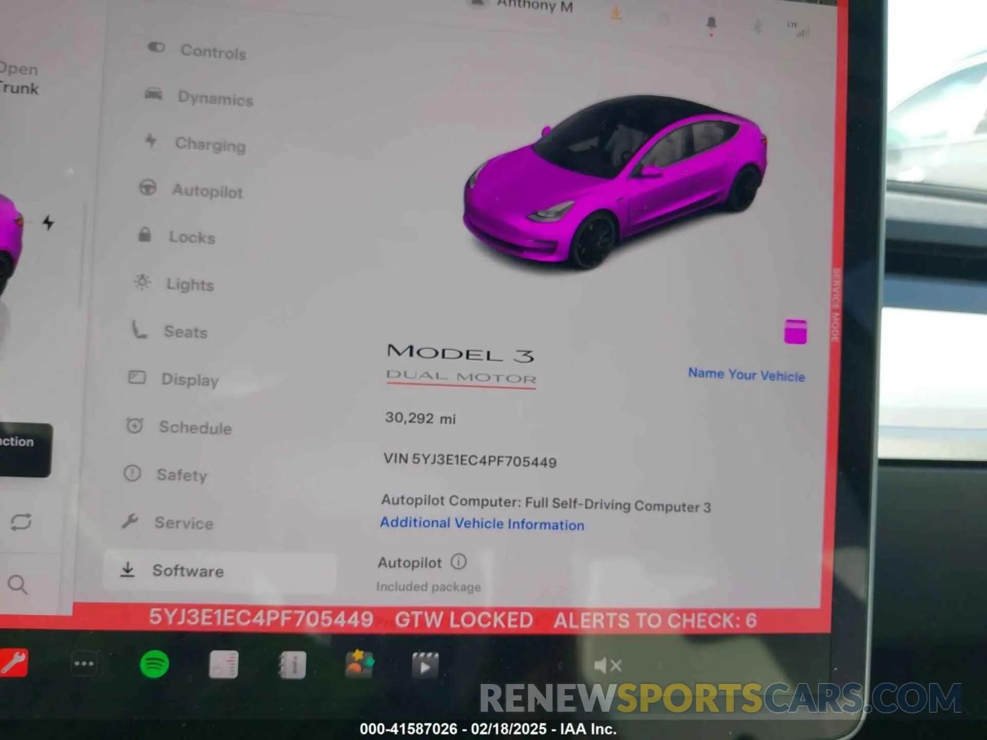 7 Фотография поврежденного автомобиля 5YJ3E1EC4PF705449 TESLA MODEL 3 2023