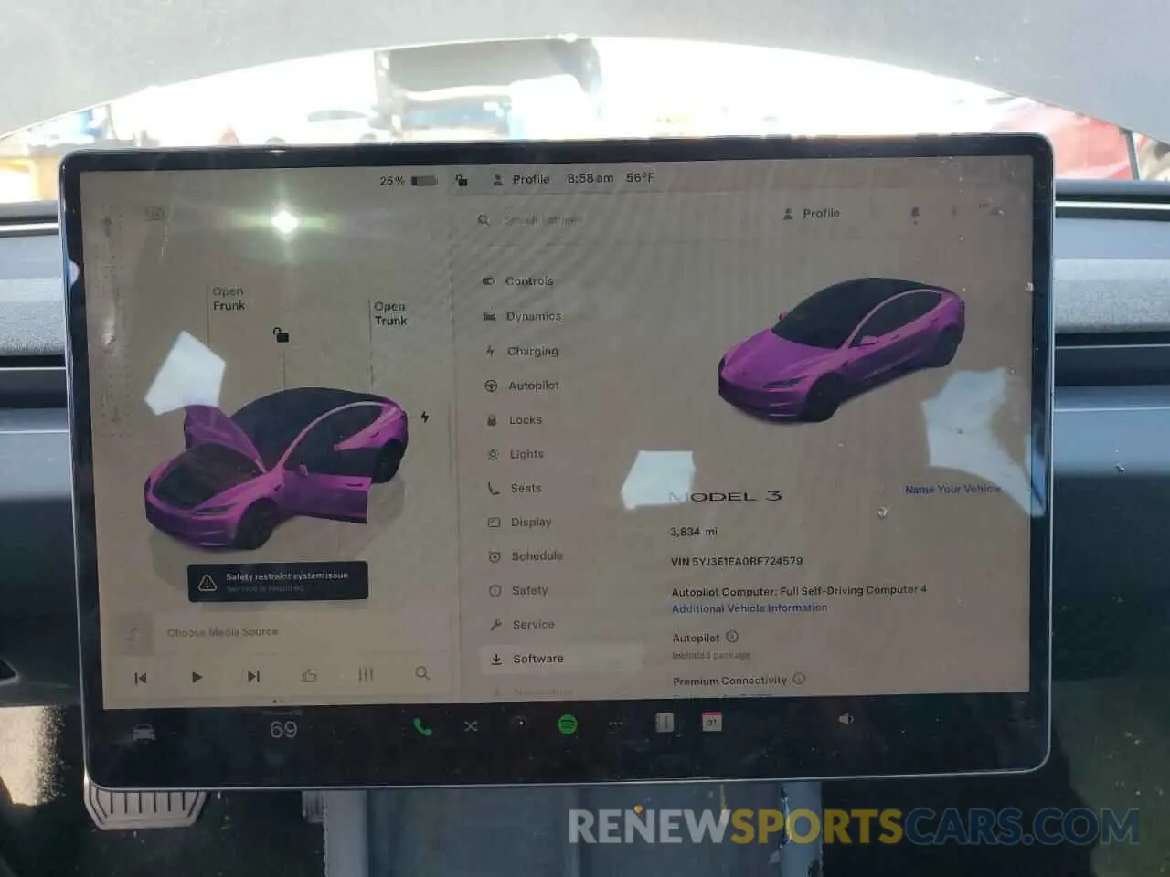 9 Photograph of a damaged car 5YJ3E1EA0RF724579 TESLA MODEL 3 2024