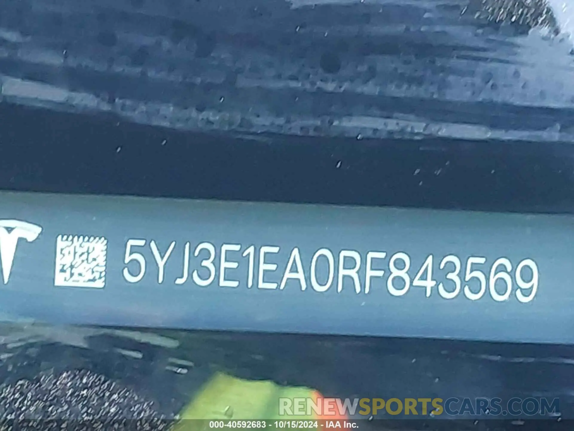 9 Фотография поврежденного автомобиля 5YJ3E1EA0RF843569 TESLA MODEL 3 2024