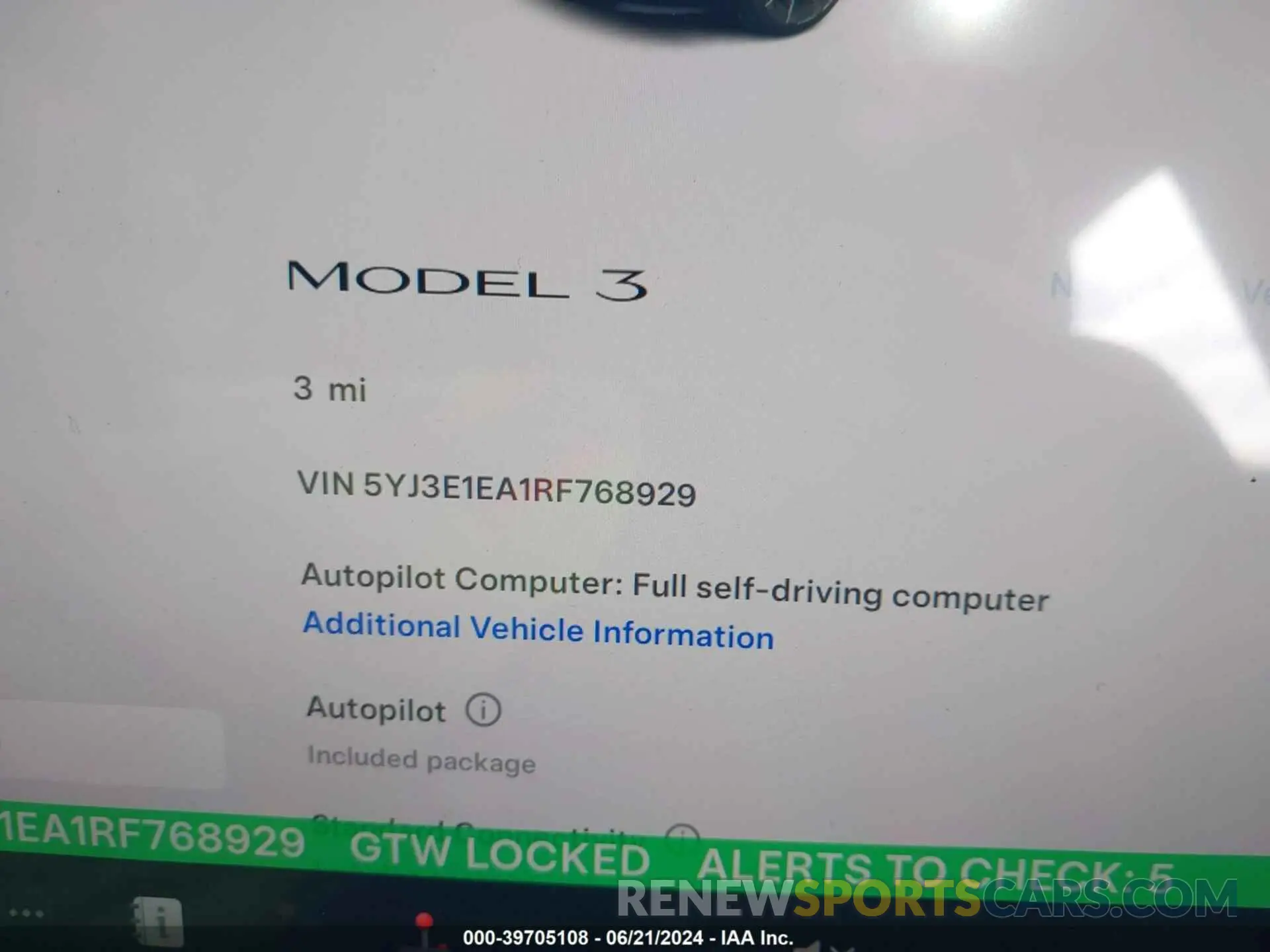 12 Photograph of a damaged car 5YJ3E1EA1RF768929 TESLA MODEL 3 2024