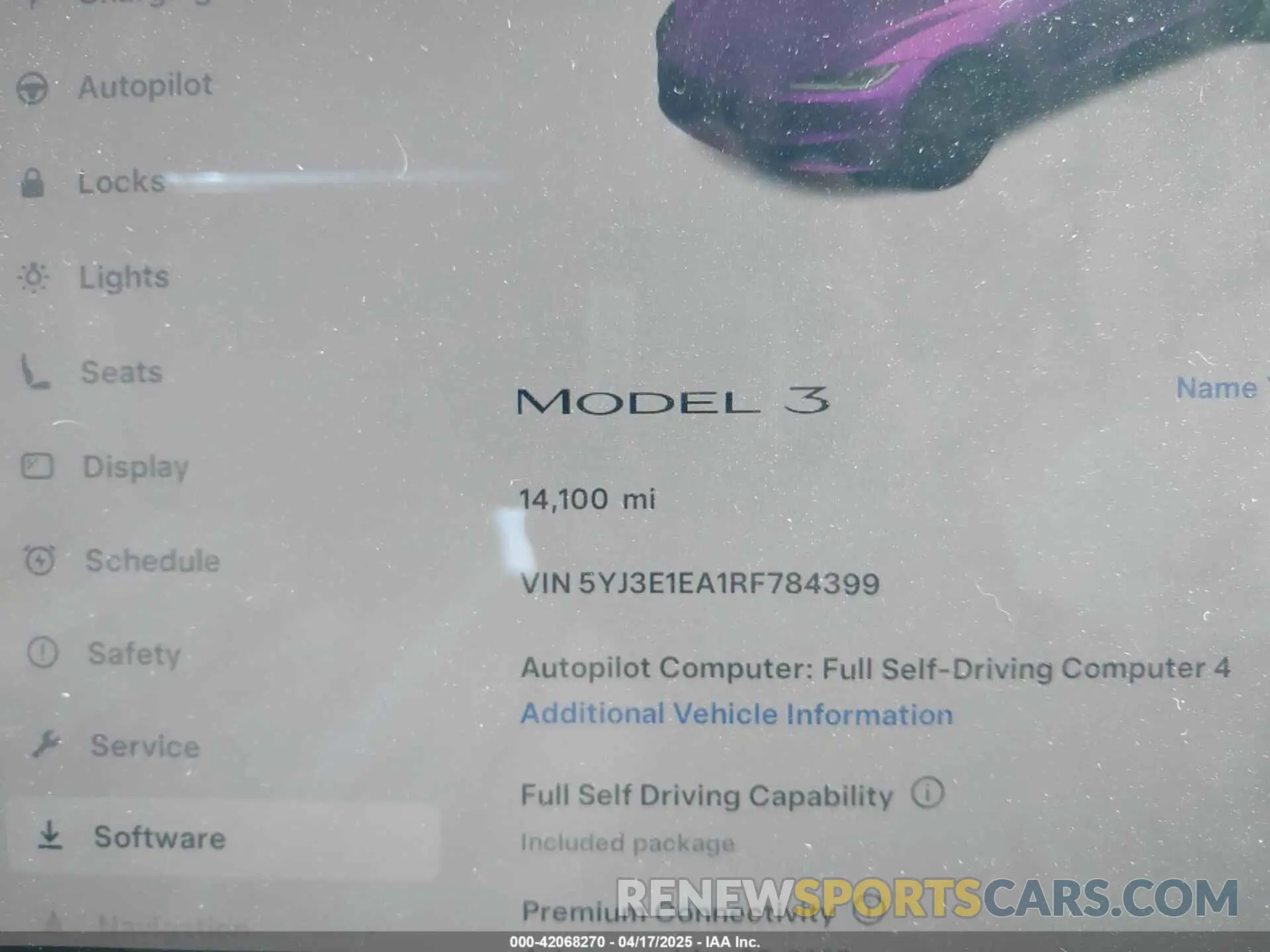 7 Фотография поврежденного автомобиля 5YJ3E1EA1RF784399 TESLA MODEL 3 2024