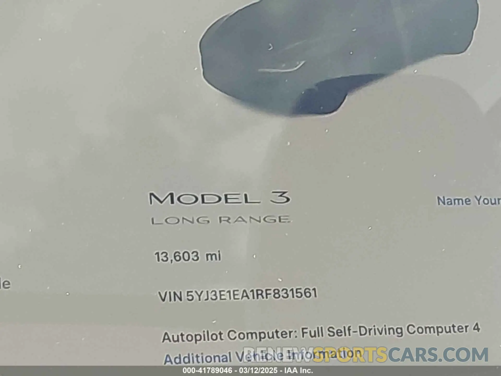 15 Photograph of a damaged car 5YJ3E1EA1RF831561 TESLA MODEL 3 2024