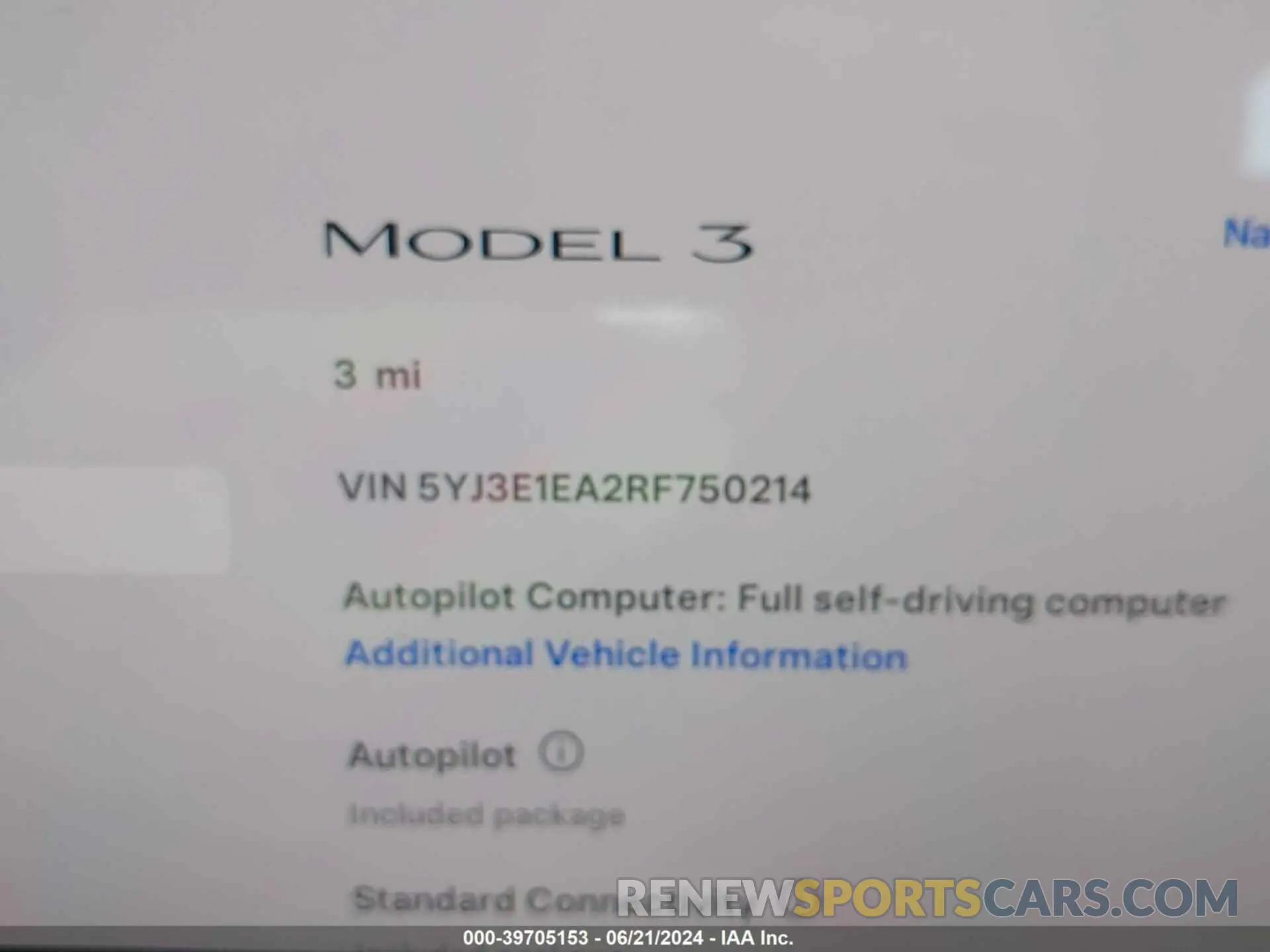 12 Photograph of a damaged car 5YJ3E1EA2RF750214 TESLA MODEL 3 2024