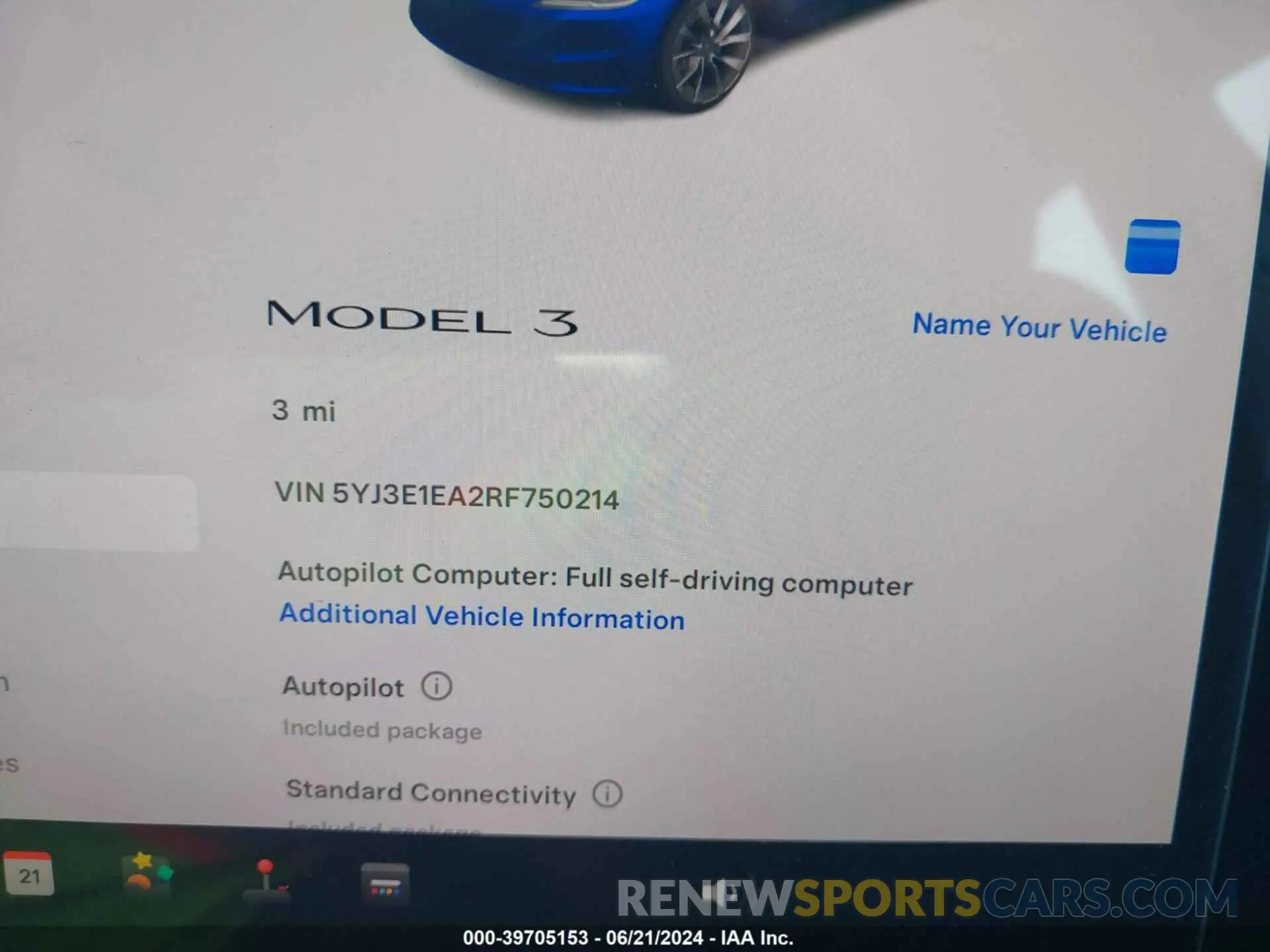 7 Photograph of a damaged car 5YJ3E1EA2RF750214 TESLA MODEL 3 2024