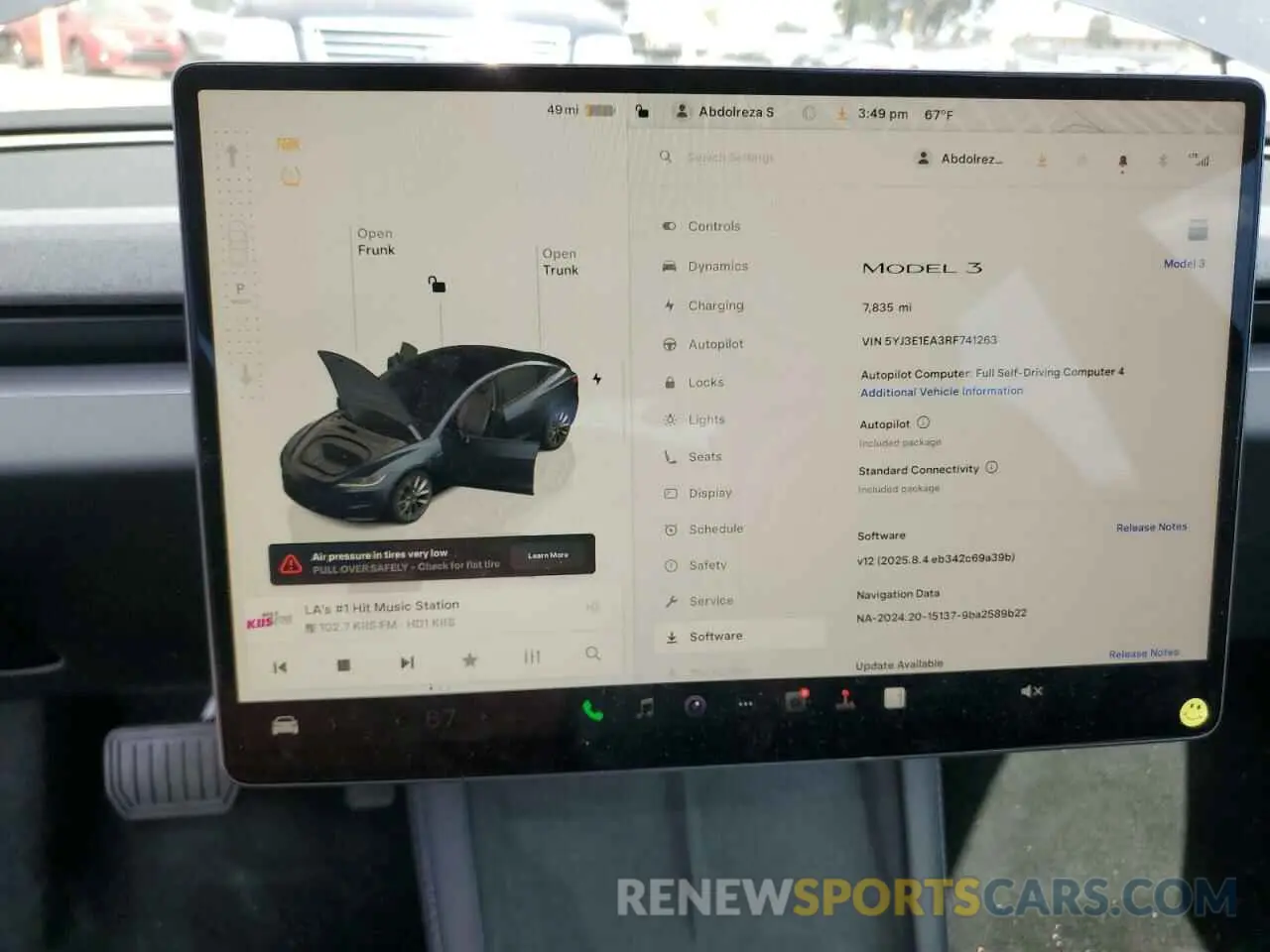 9 Фотография поврежденного автомобиля 5YJ3E1EA3RF741263 TESLA MODEL 3 2024