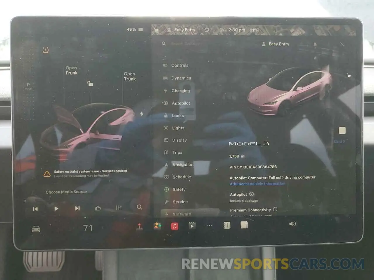 9 Photograph of a damaged car 5YJ3E1EA3RF864786 TESLA MODEL 3 2024