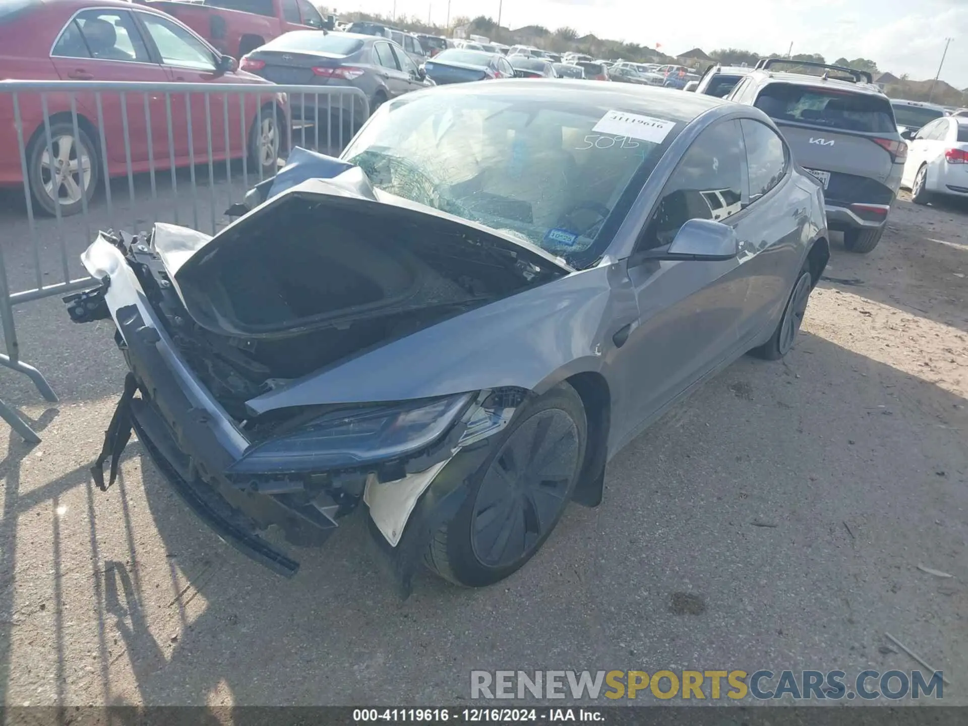 2 Photograph of a damaged car 5YJ3E1EA3RF865095 TESLA MODEL 3 2024