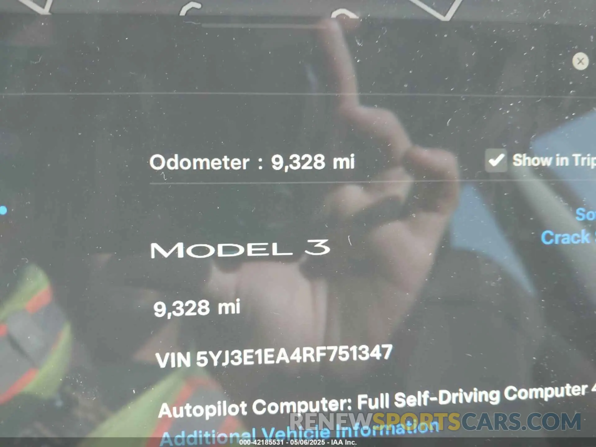 7 Photograph of a damaged car 5YJ3E1EA4RF751347 TESLA MODEL 3 2024