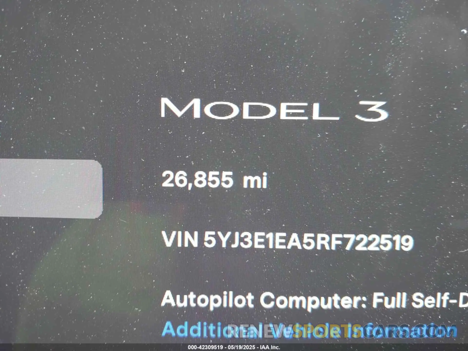 7 Фотография поврежденного автомобиля 5YJ3E1EA5RF722519 TESLA MODEL 3 2024