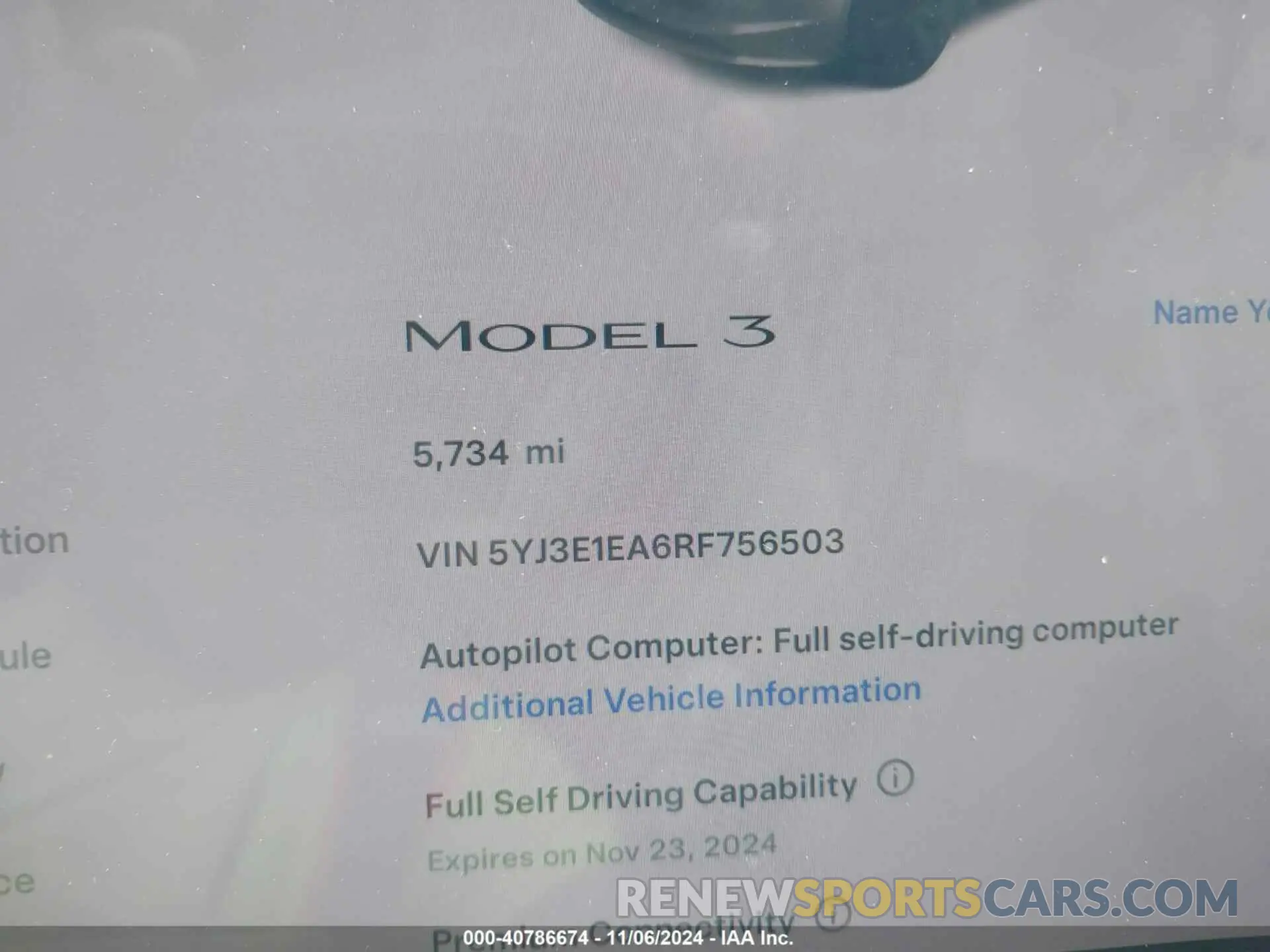 14 Фотография поврежденного автомобиля 5YJ3E1EA6RF756503 TESLA MODEL 3 2024