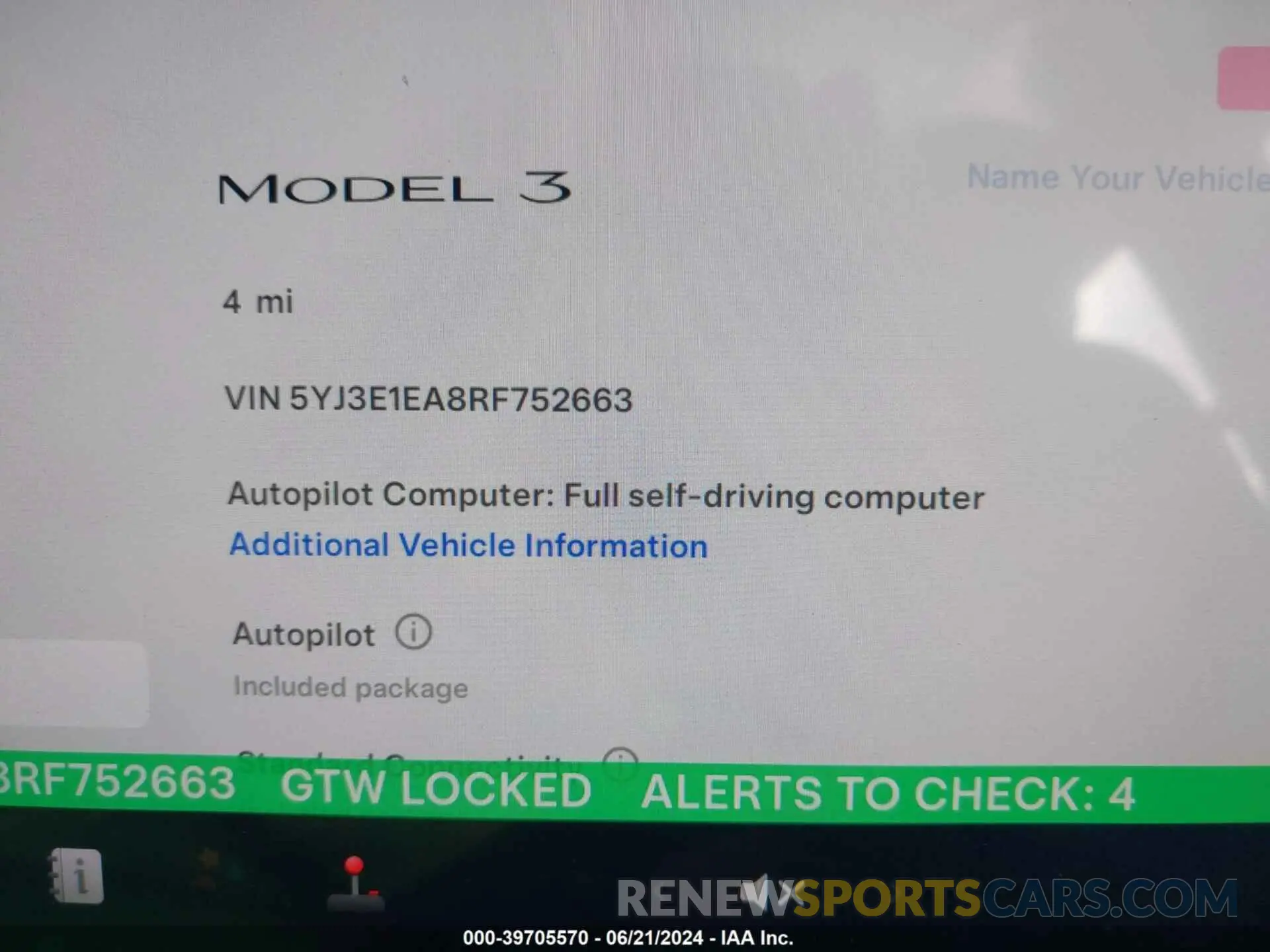 11 Photograph of a damaged car 5YJ3E1EA8RF752663 TESLA MODEL 3 2024