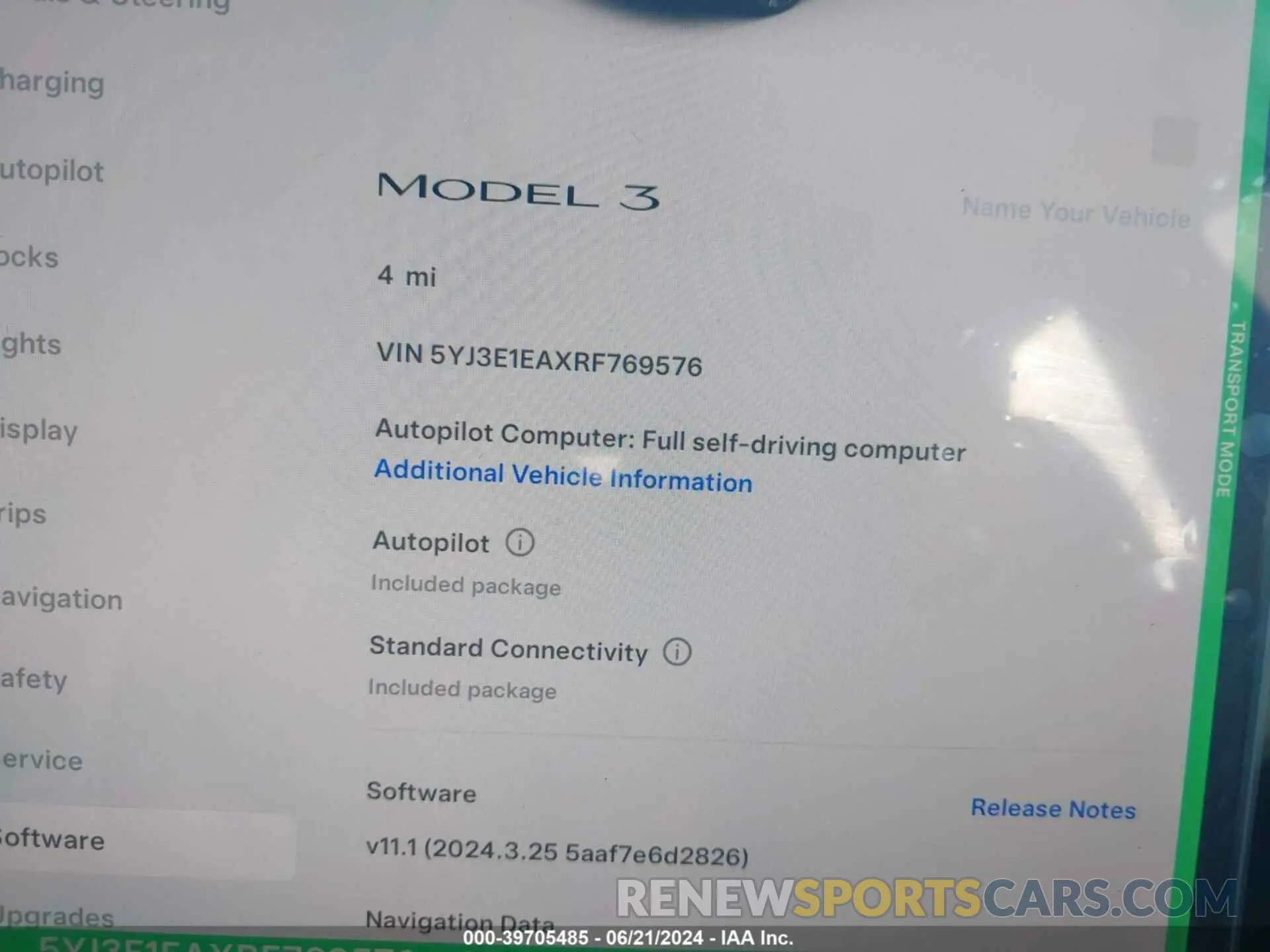7 Photograph of a damaged car 5YJ3E1EAXRF769576 TESLA MODEL 3 2024