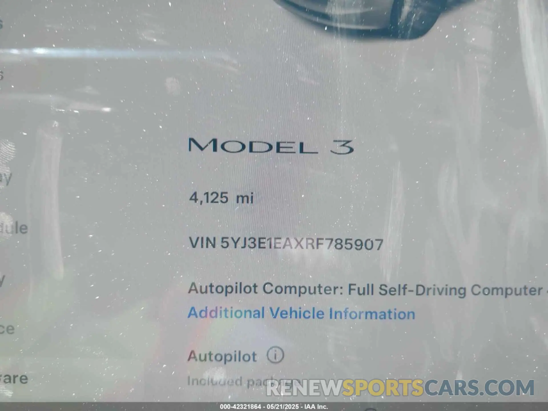 16 Фотография поврежденного автомобиля 5YJ3E1EAXRF785907 TESLA MODEL 3 2024