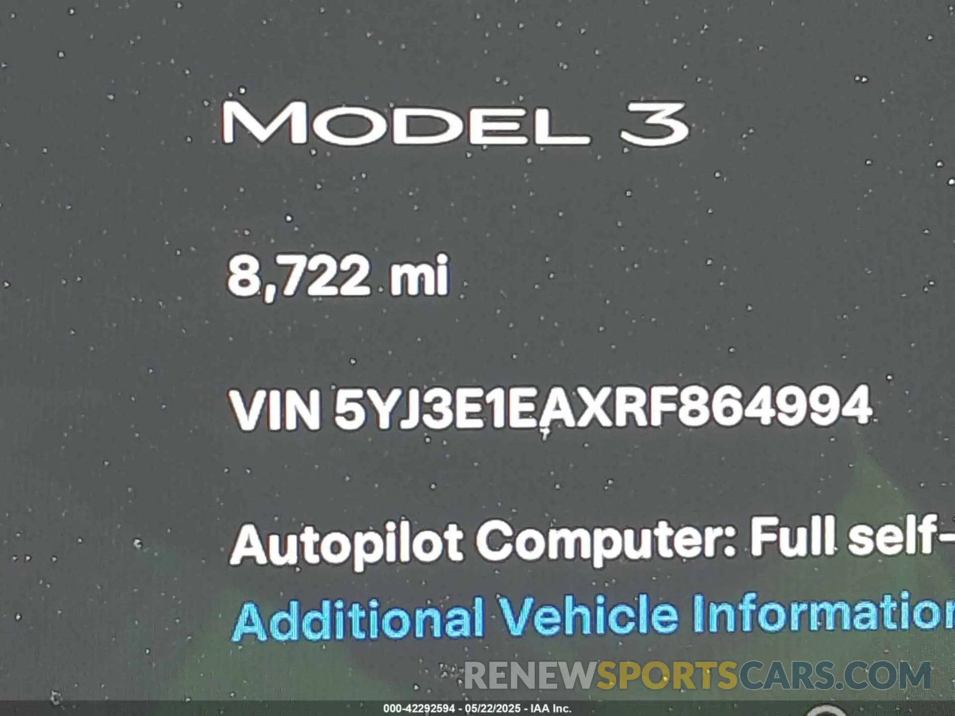 15 Фотография поврежденного автомобиля 5YJ3E1EAXRF864994 TESLA MODEL 3 2024