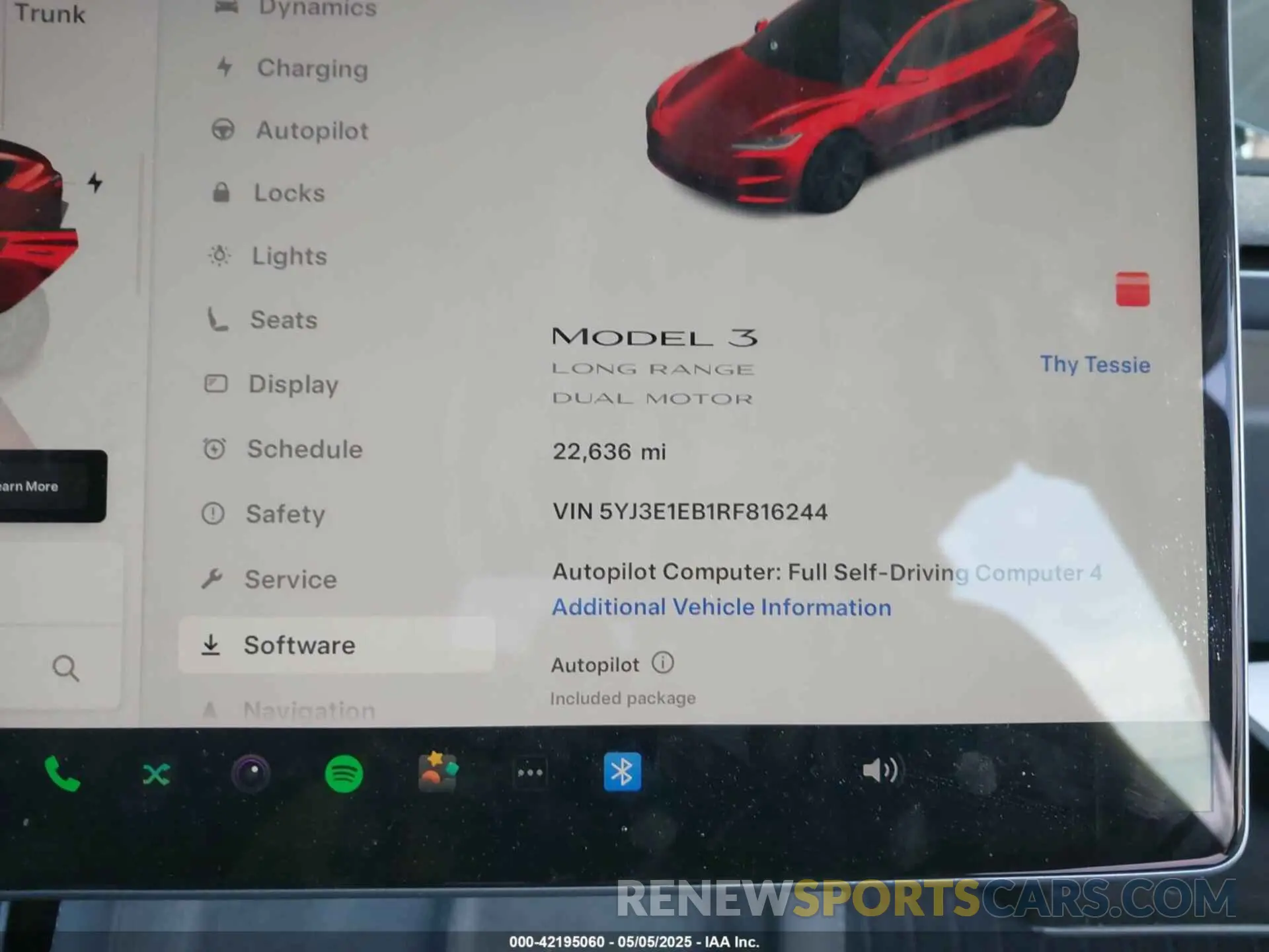 14 Фотография поврежденного автомобиля 5YJ3E1EB1RF816244 TESLA MODEL 3 2024