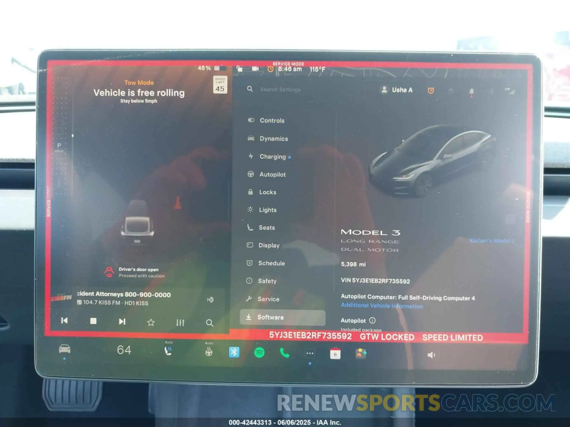 7 Photograph of a damaged car 5YJ3E1EB2RF735592 TESLA MODEL 3 2024