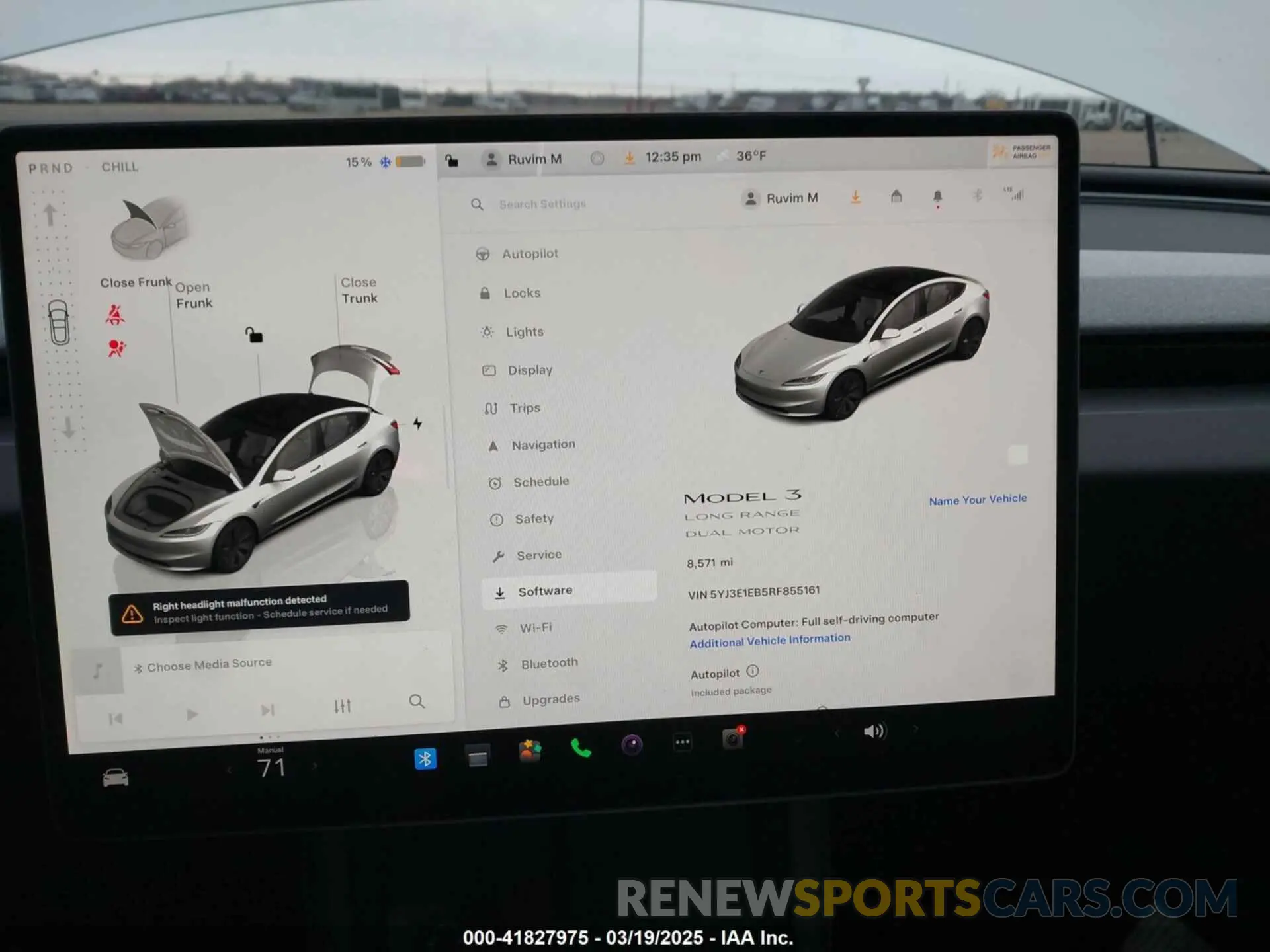 19 Фотография поврежденного автомобиля 5YJ3E1EB5RF855161 TESLA MODEL 3 2024