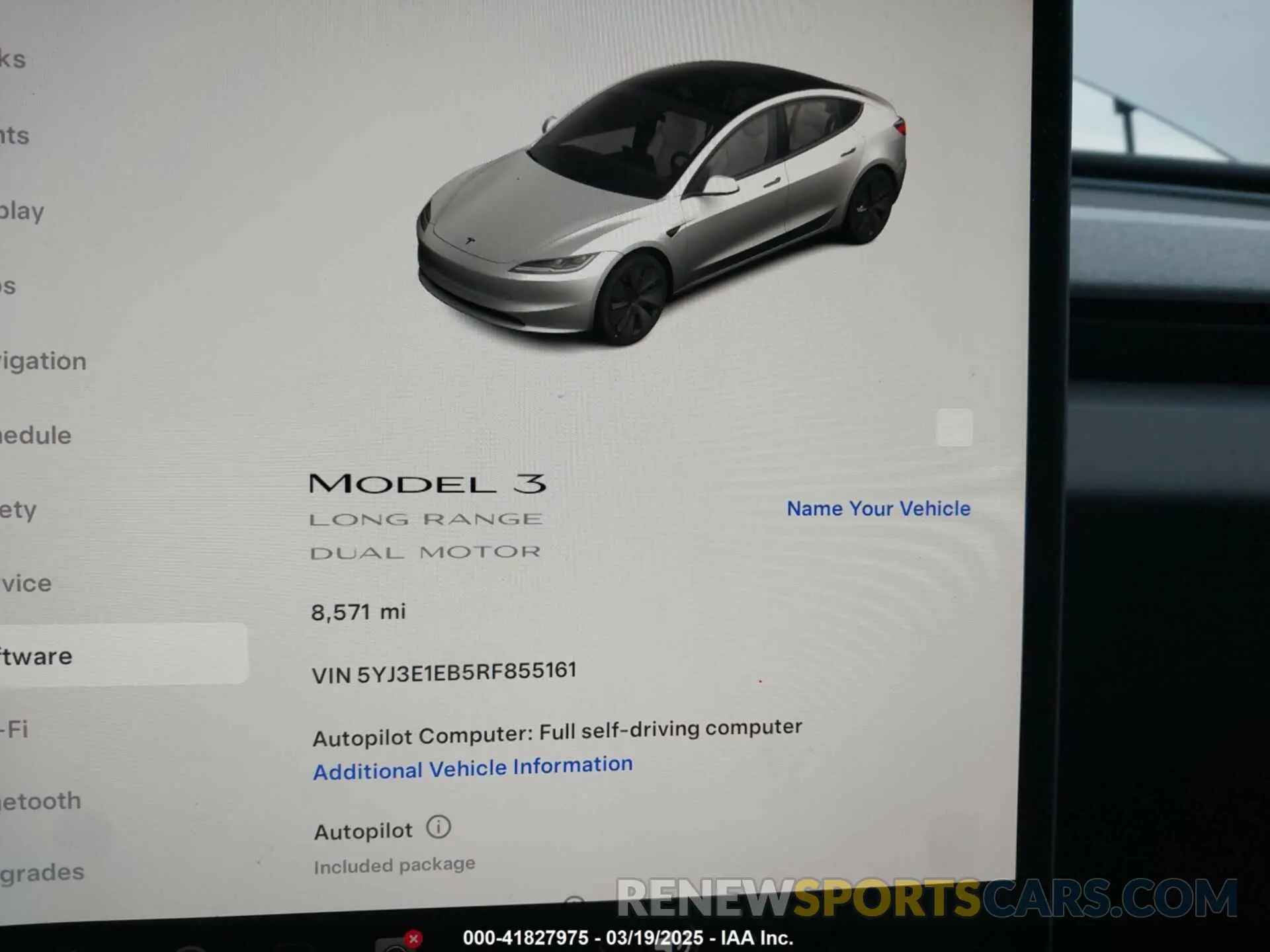 7 Фотография поврежденного автомобиля 5YJ3E1EB5RF855161 TESLA MODEL 3 2024